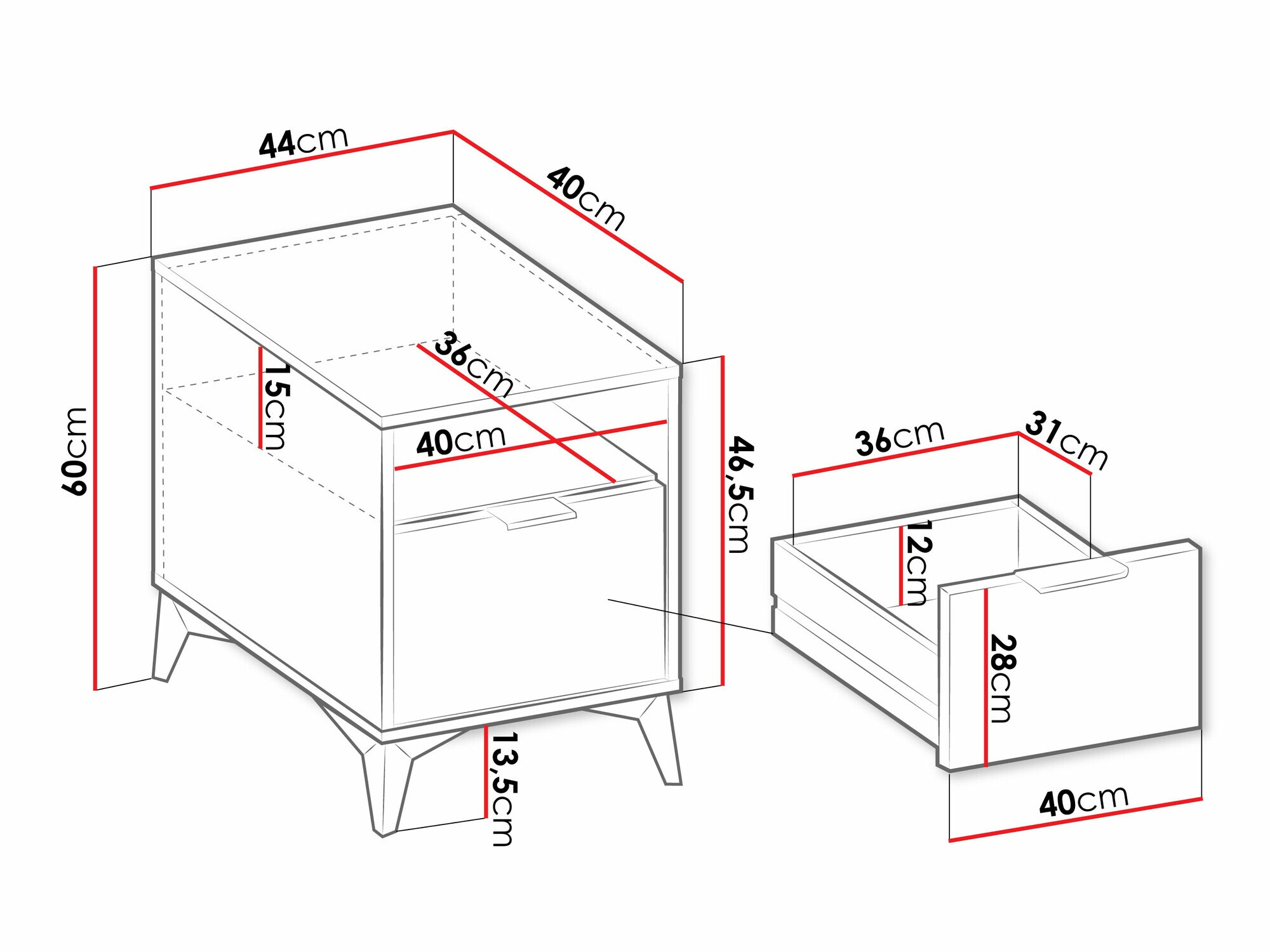 Éjjeliszekrény Comfivo Camlue 104