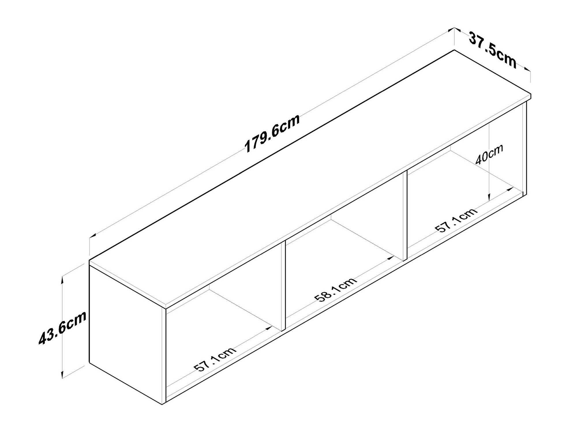 Fali szekrény Kailua 2122