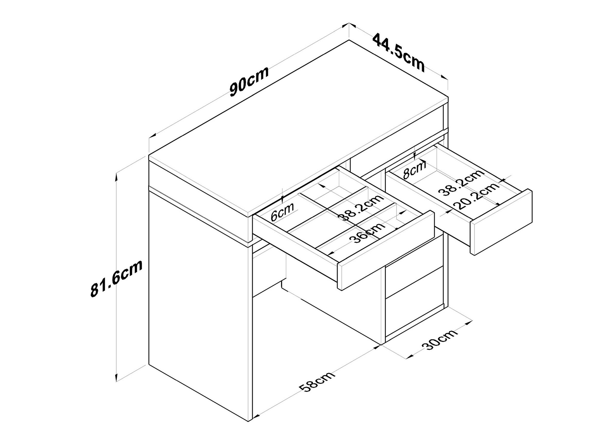 Fésülködő asztal Kailua 2107