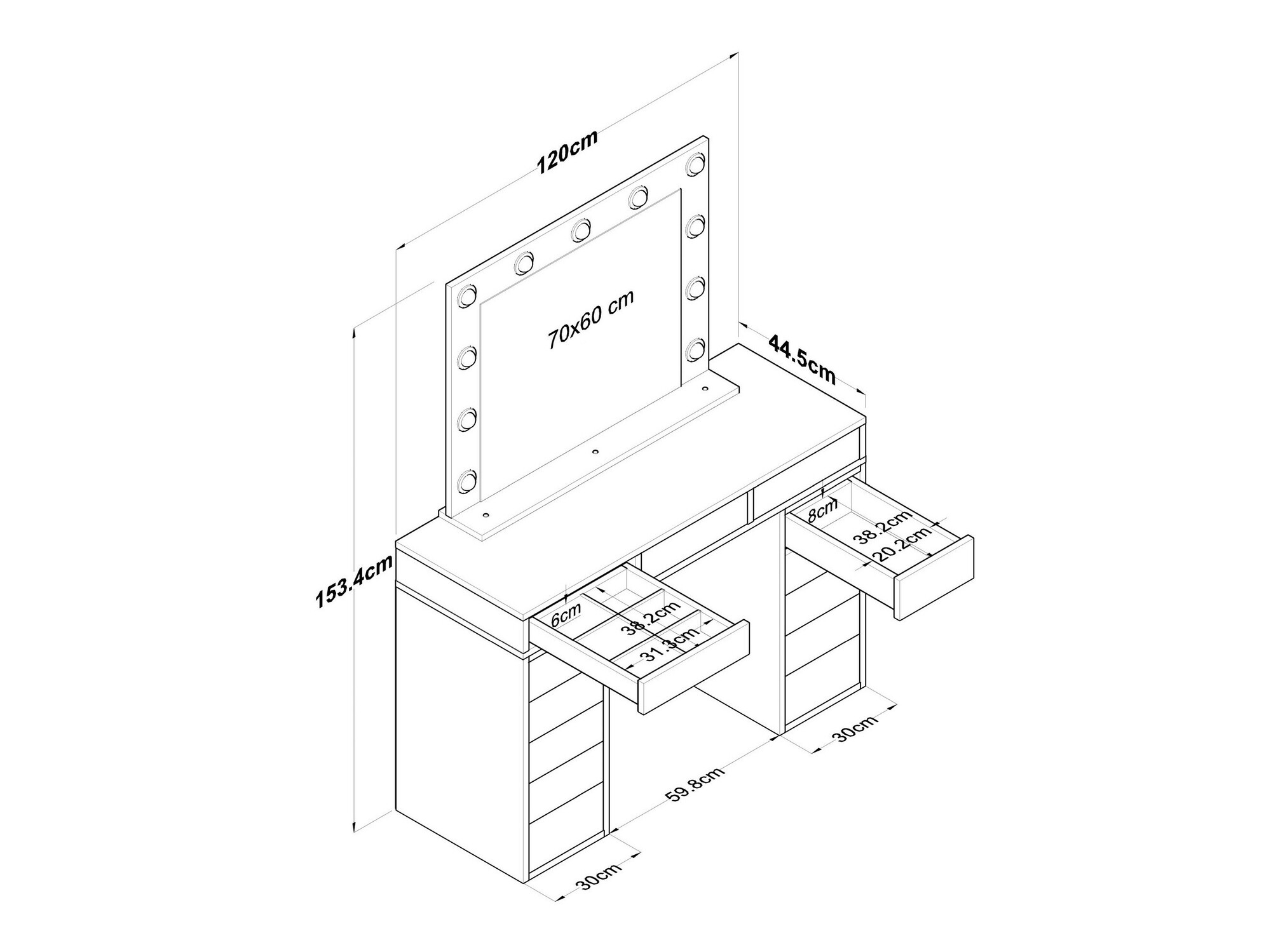 Fésülködő asztal Asheboro 101