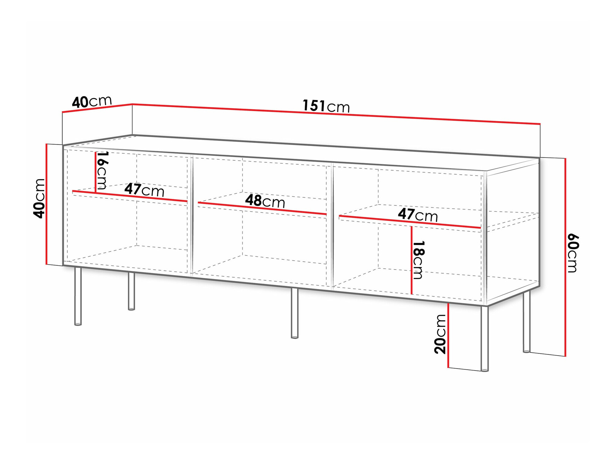 TV-állvány Celra (Fehér)