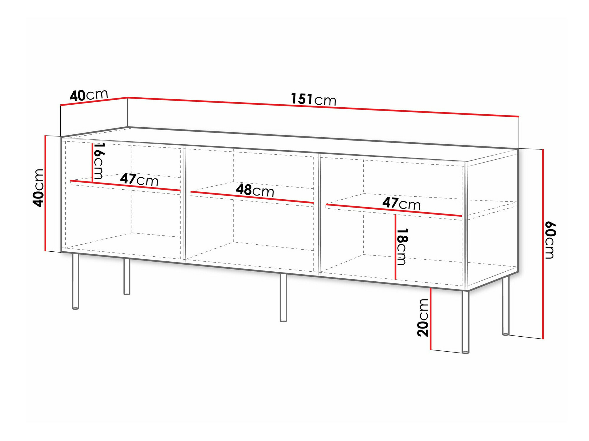 TV-állvány Celra (Fekete)