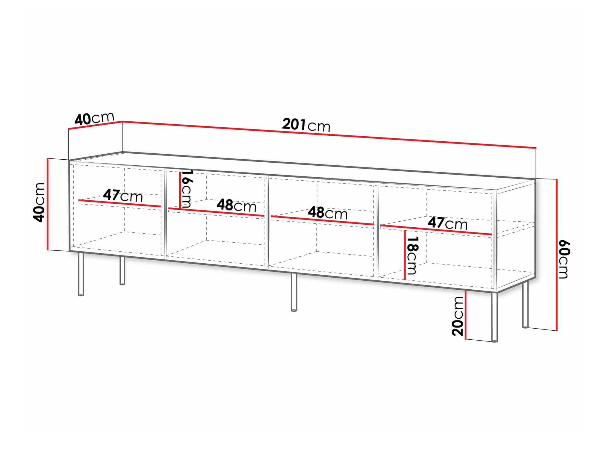 TV-állvány Monciru 103 (Fehér)