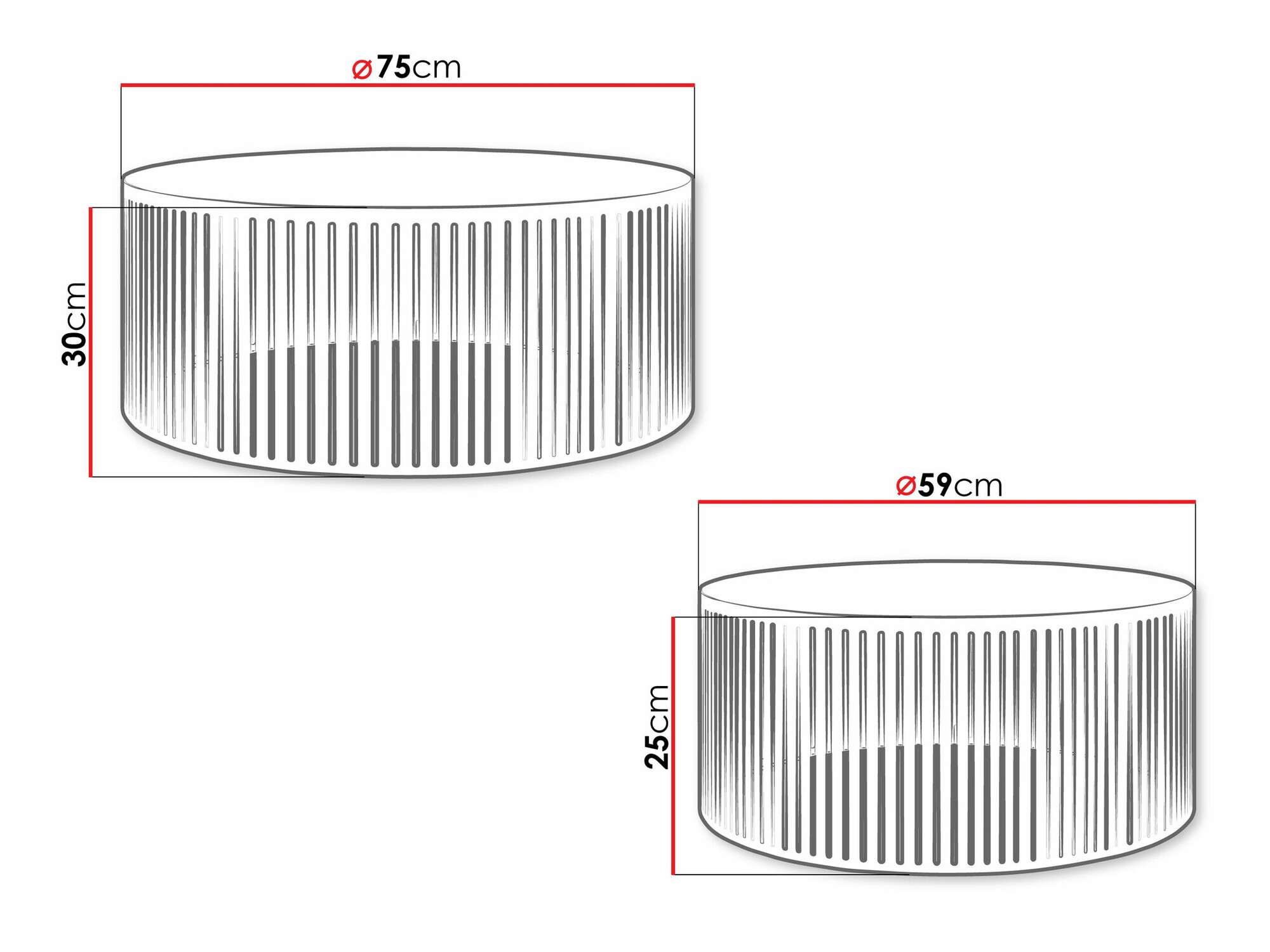 Dohányzóasztal szett Prunis (Fehér)