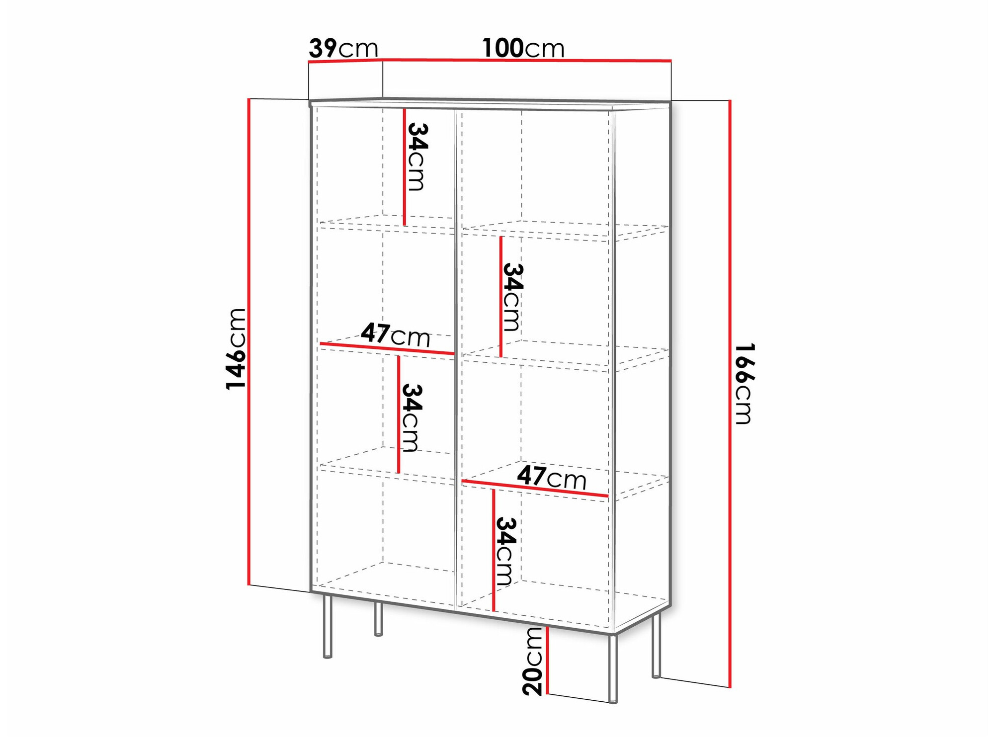 Könyvespolc Celra (Fehér)