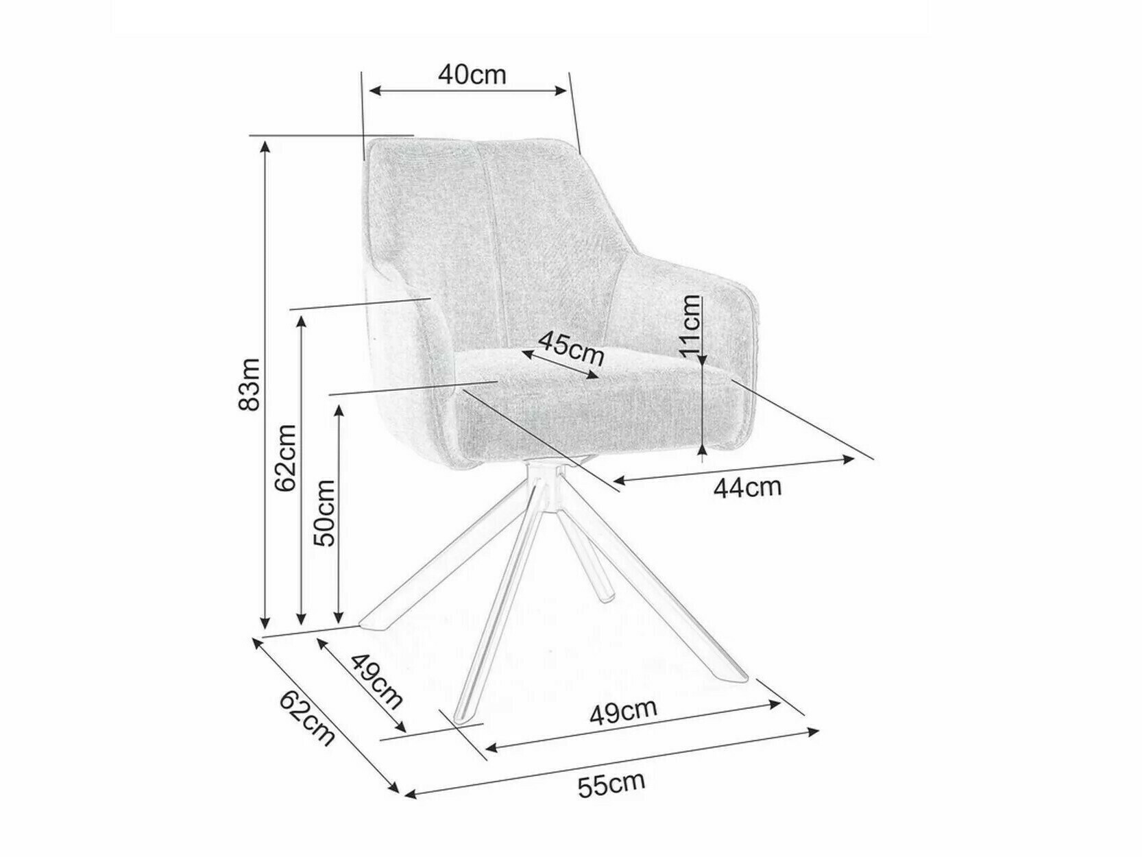 Szék Detroit 144 (Sötétszürke)