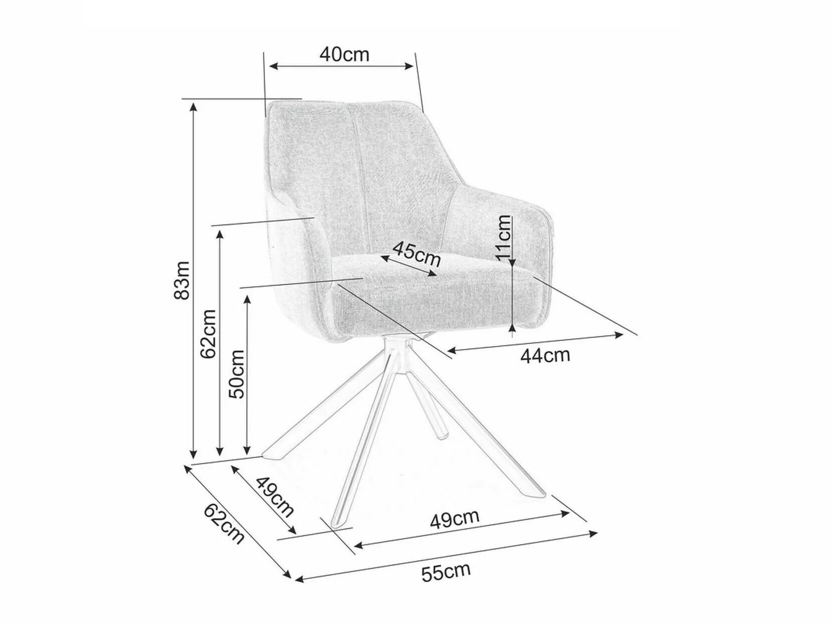Szék Detroit 144 (Szürke)