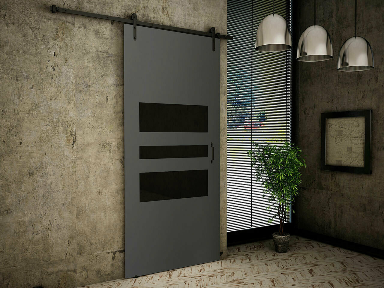 Tolóajtók Dover 162 (Antracit + Fekete)