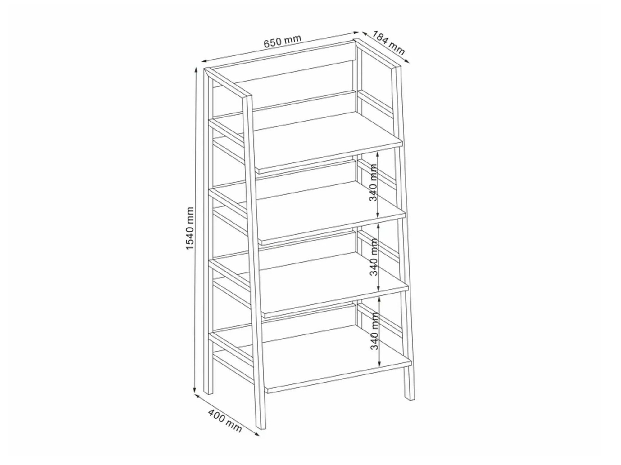 Könyvespolc Detroit 185