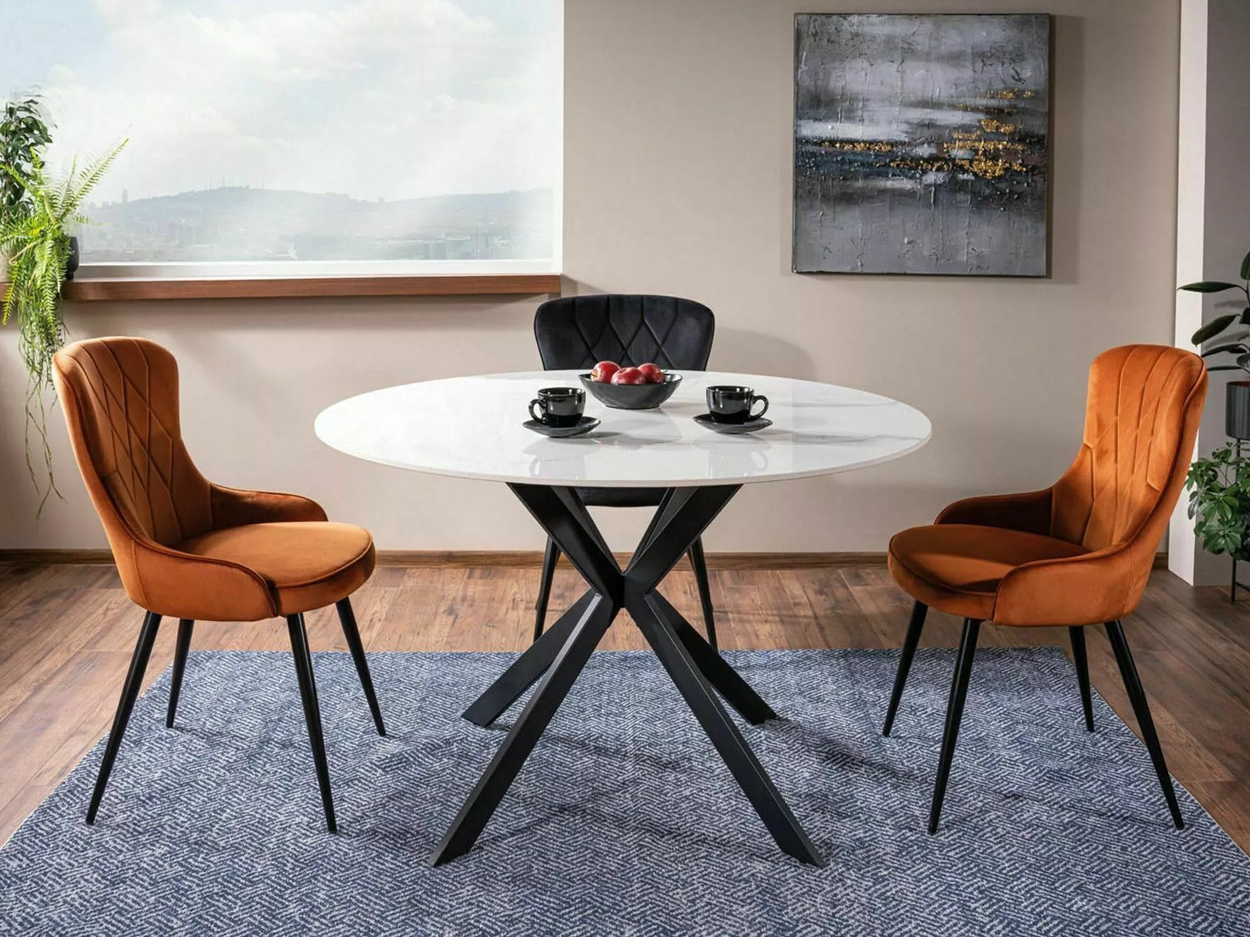 Asztal Detroit 256 (Fehér márvány)