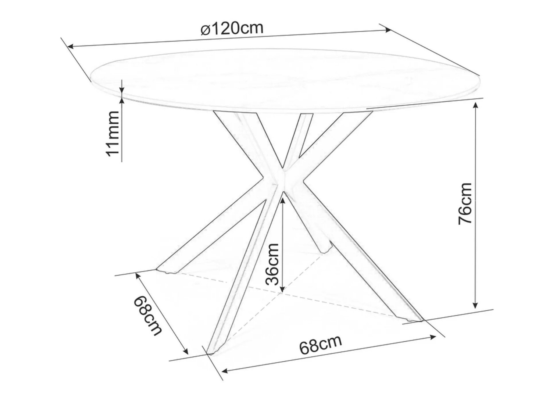 Asztal Detroit 256 (Fehér márvány)