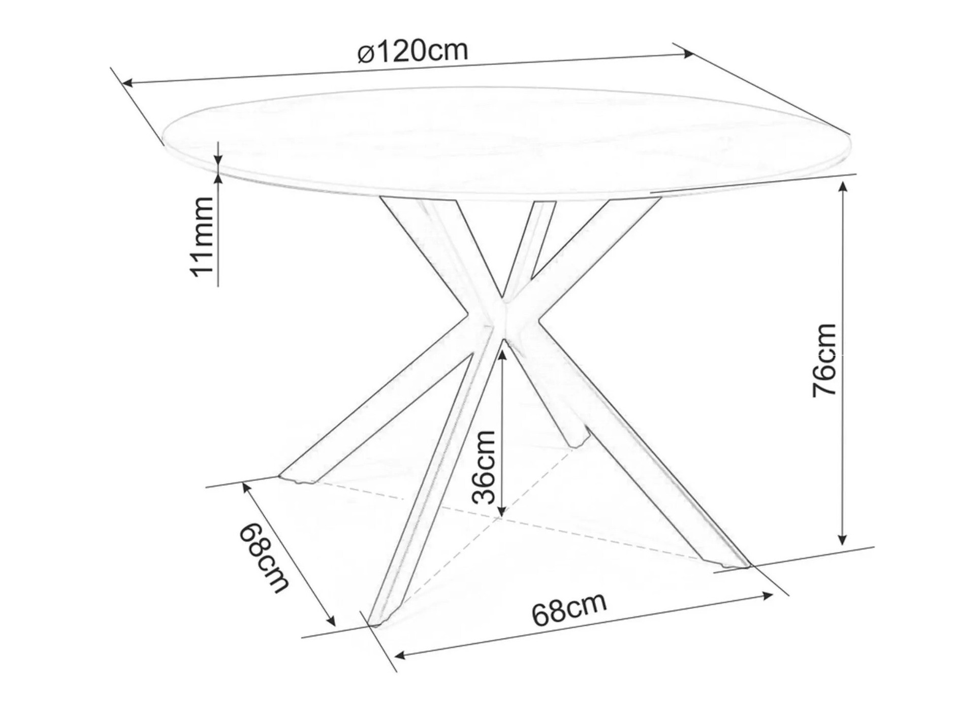 Asztal Detroit 256 (Szürke márvány)