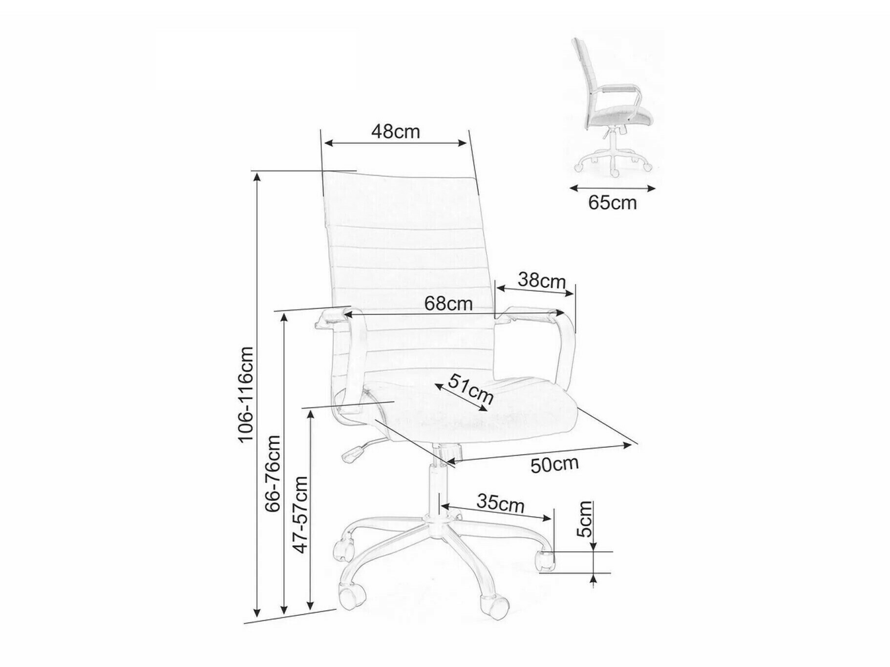 Irodai szék Detroit 254 (Fekete)