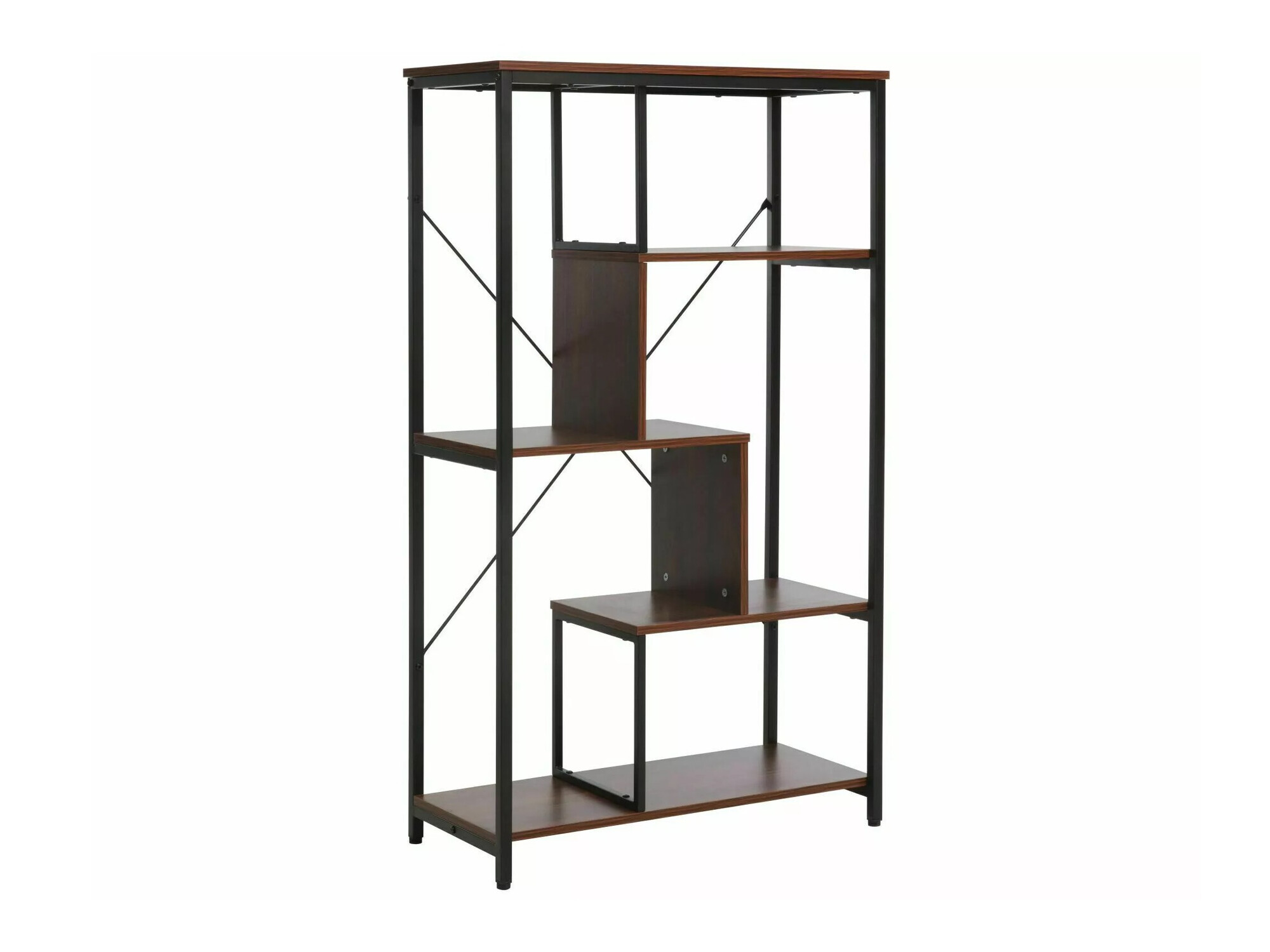 Könyvespolc Detroit 235 (Dió + Fekete)