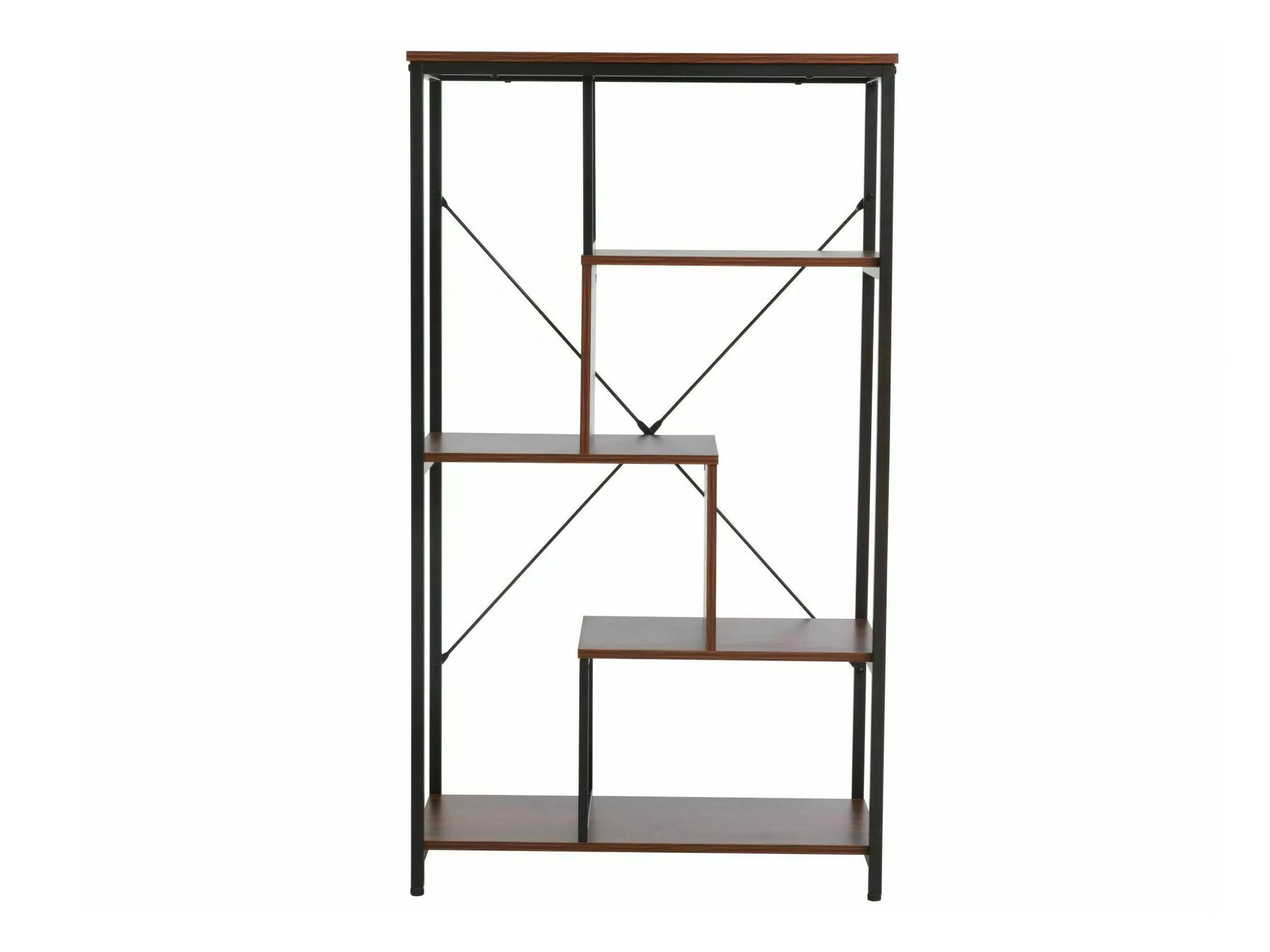 Könyvespolc Detroit 235 (Dió + Fekete)