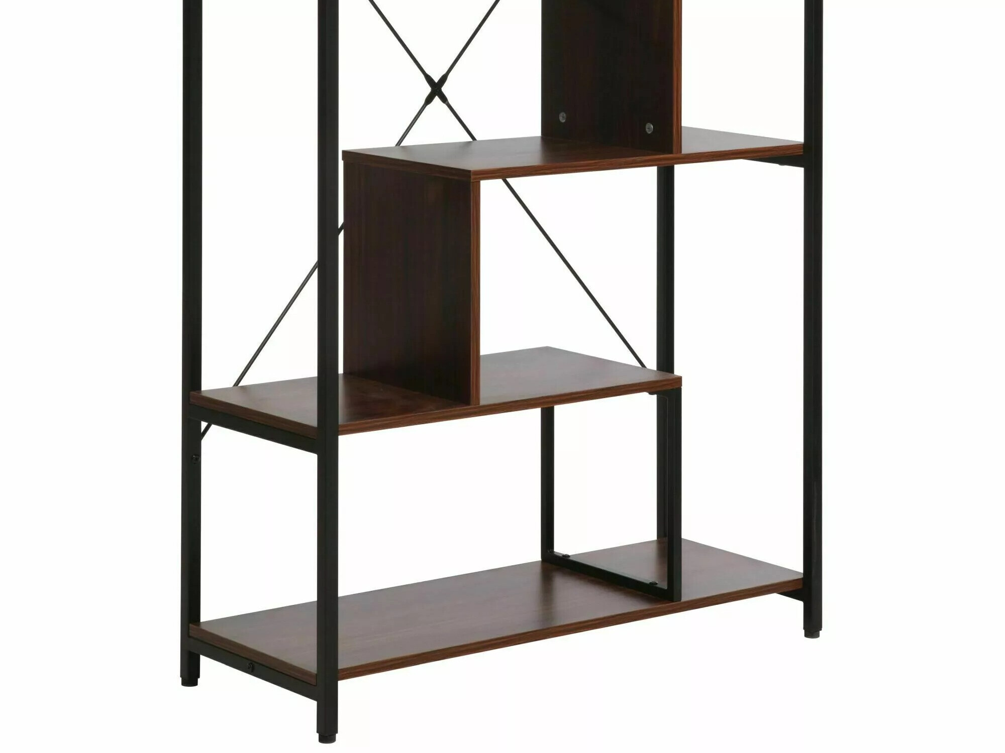 Könyvespolc Detroit 235 (Dió + Fekete)