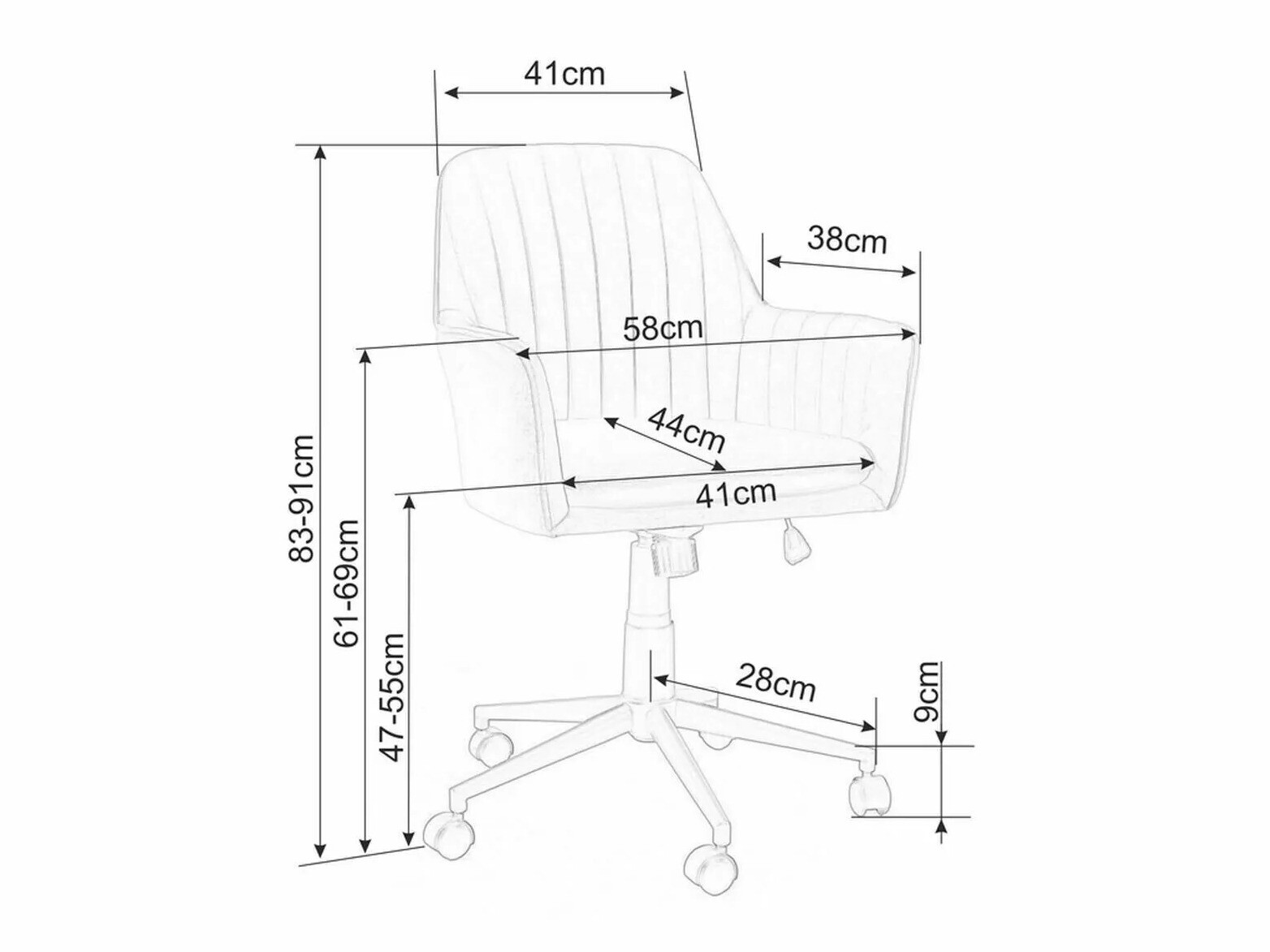 Irodai szék Detroit 295 (Rózsaszín)