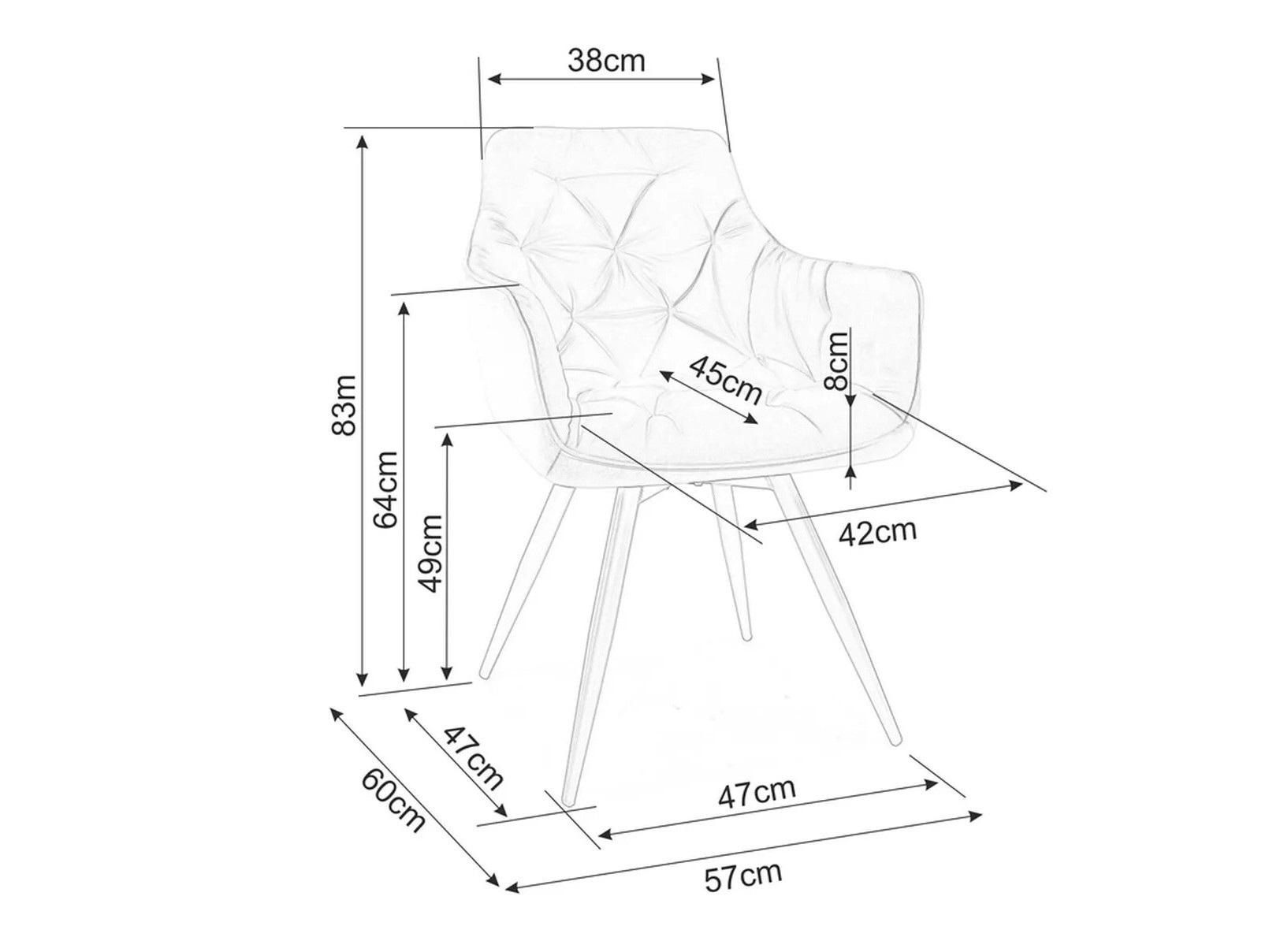 Szék Detroit 286 (Szürke)