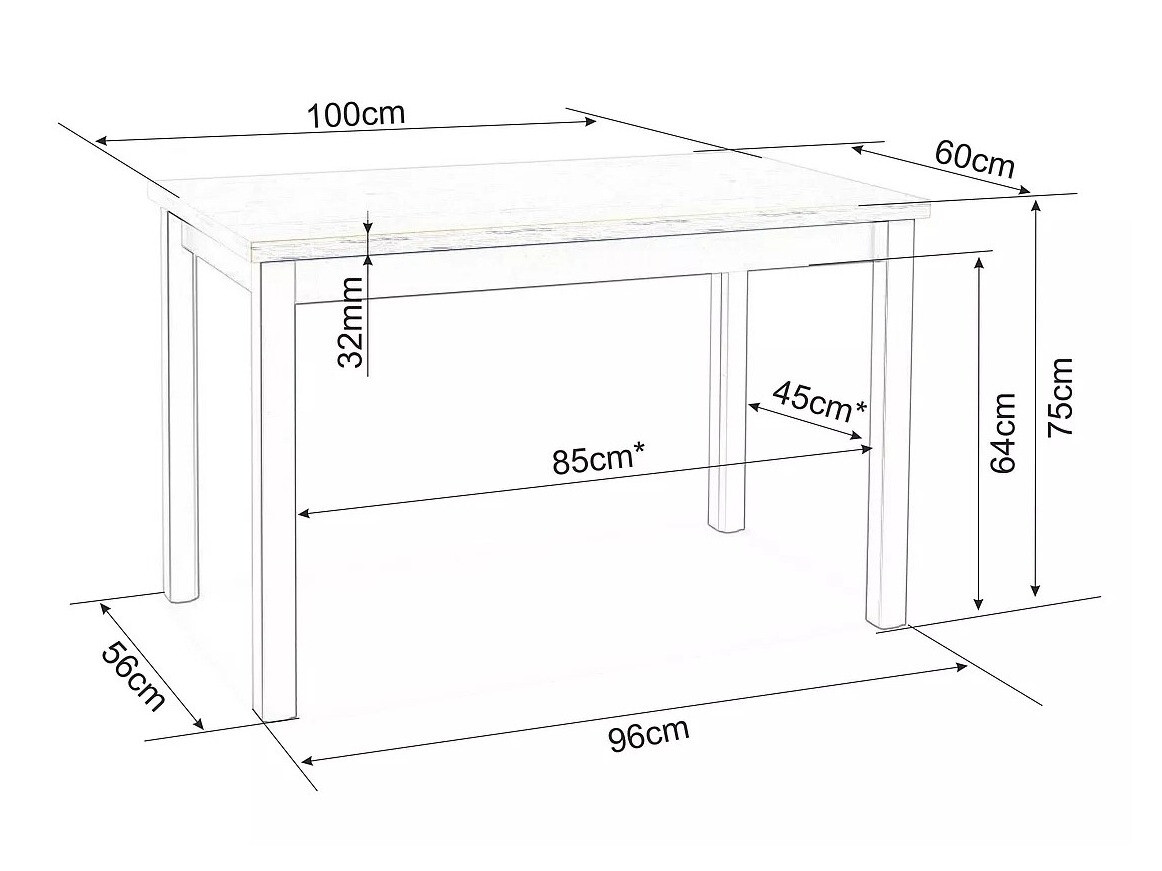Asztal Detroit 349 (Lancelot tölgy + Fehér)