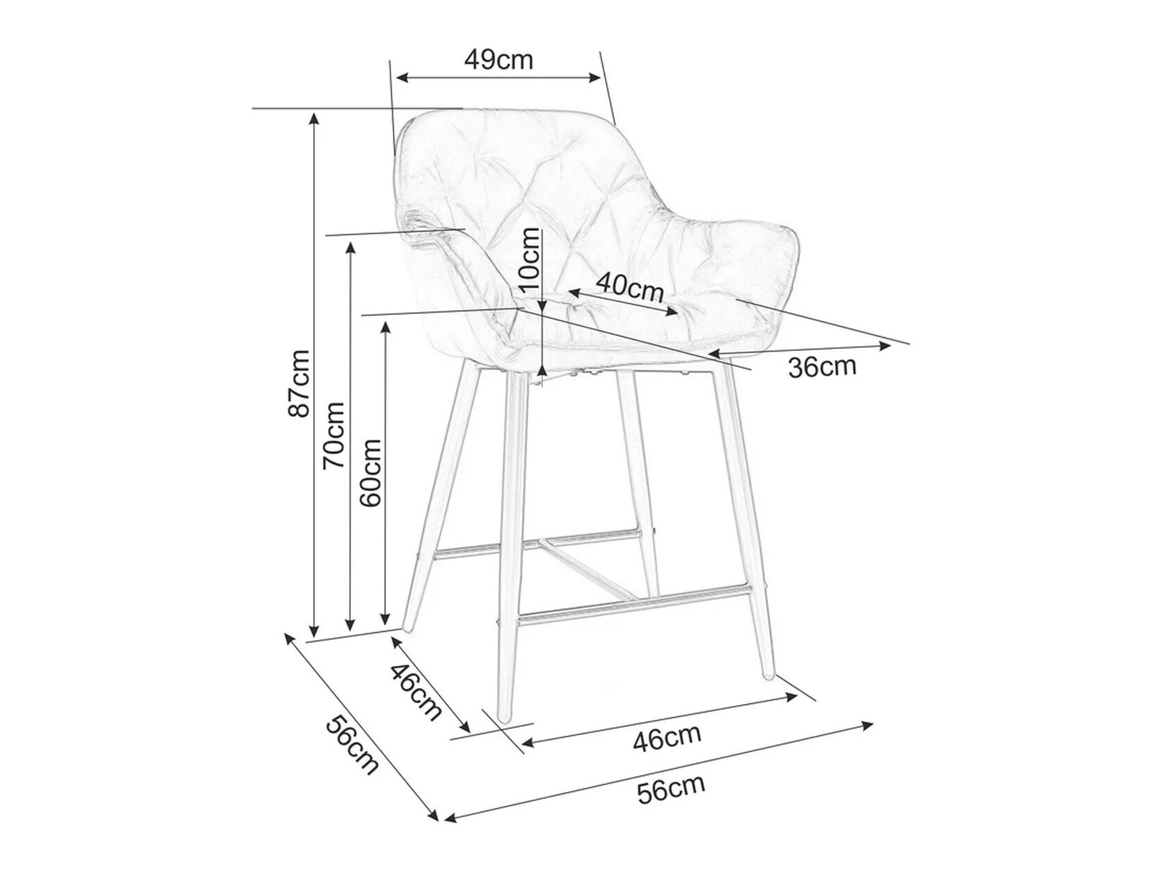 Alacsony bárszék Detroit 362 (Bézs)