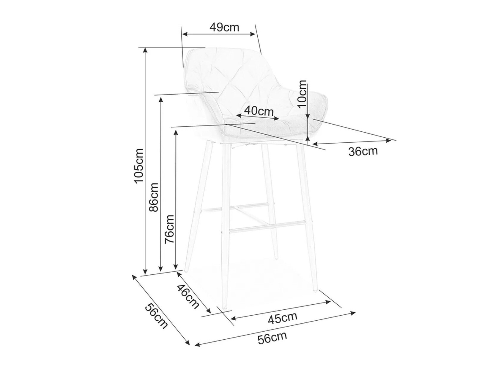 Bárszék Detroit 360 (Szürke)