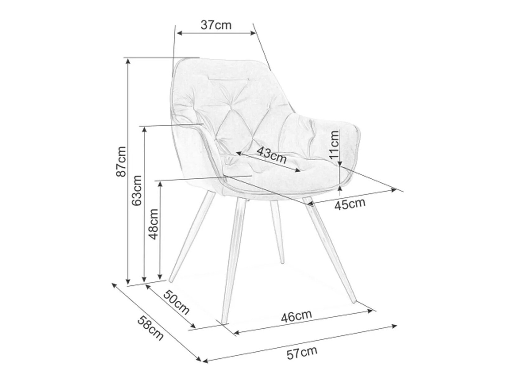 Szék Detroit 368 (Sárga)