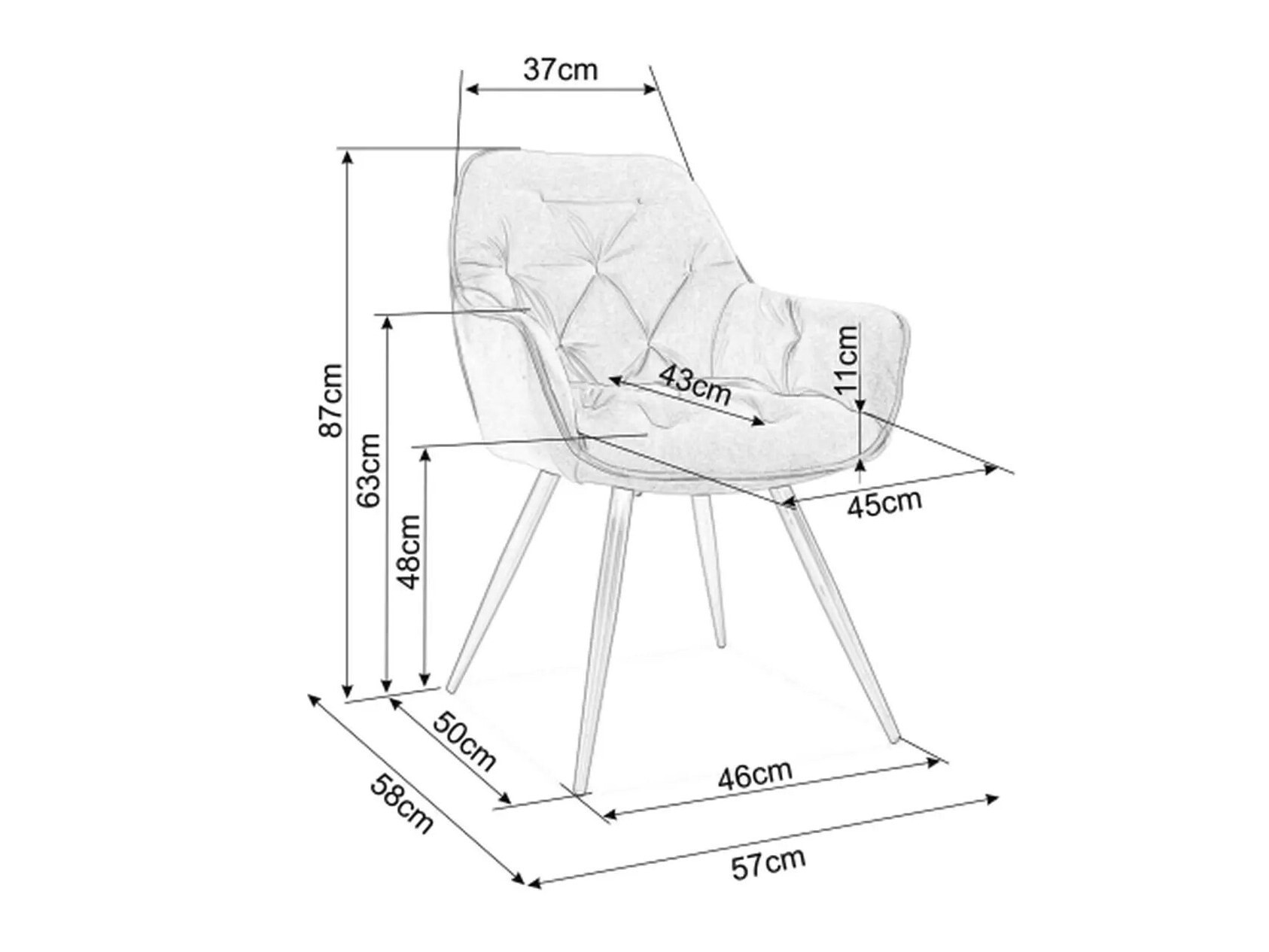 Szék Detroit 371 (Világosszürke)