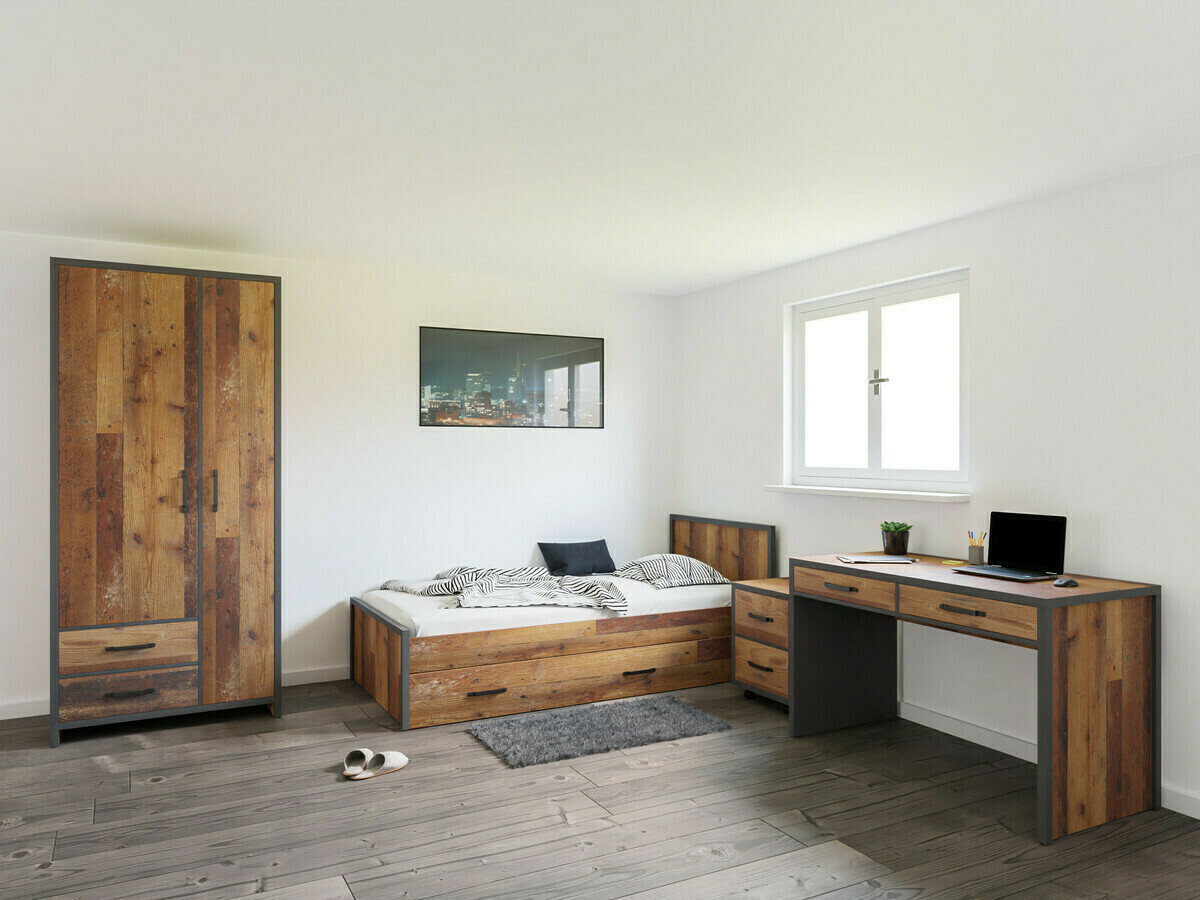 Éjjeliszekrény Belsera 103 (Barna + Matera szürke)