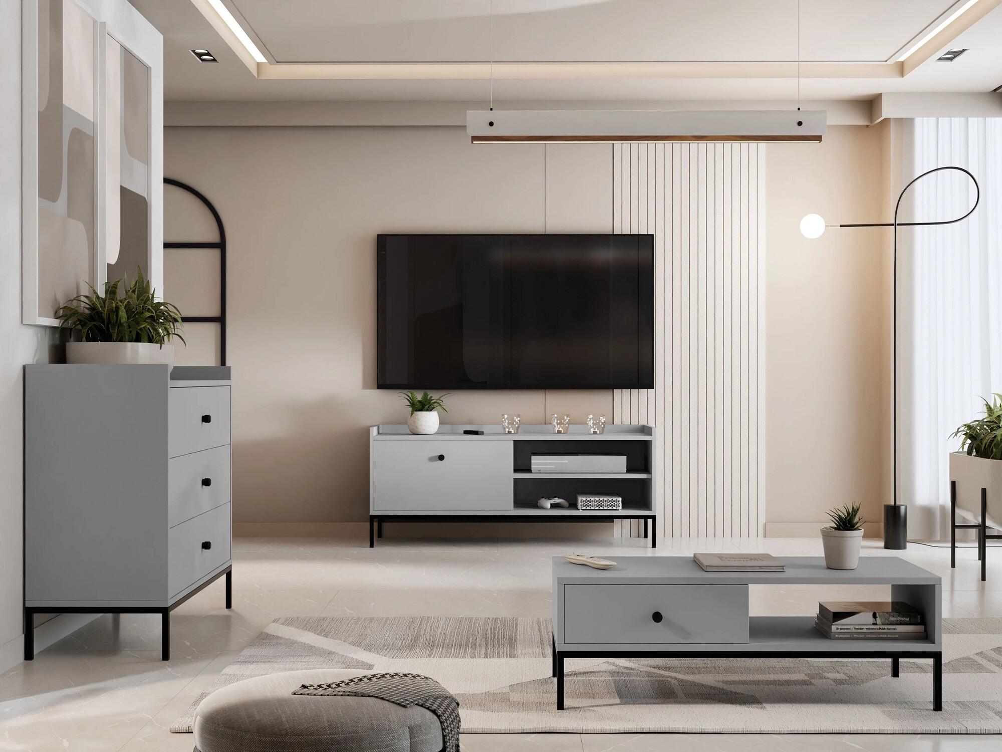 Dohányzóasztal Comfivo Etmore 102 (Szürke)