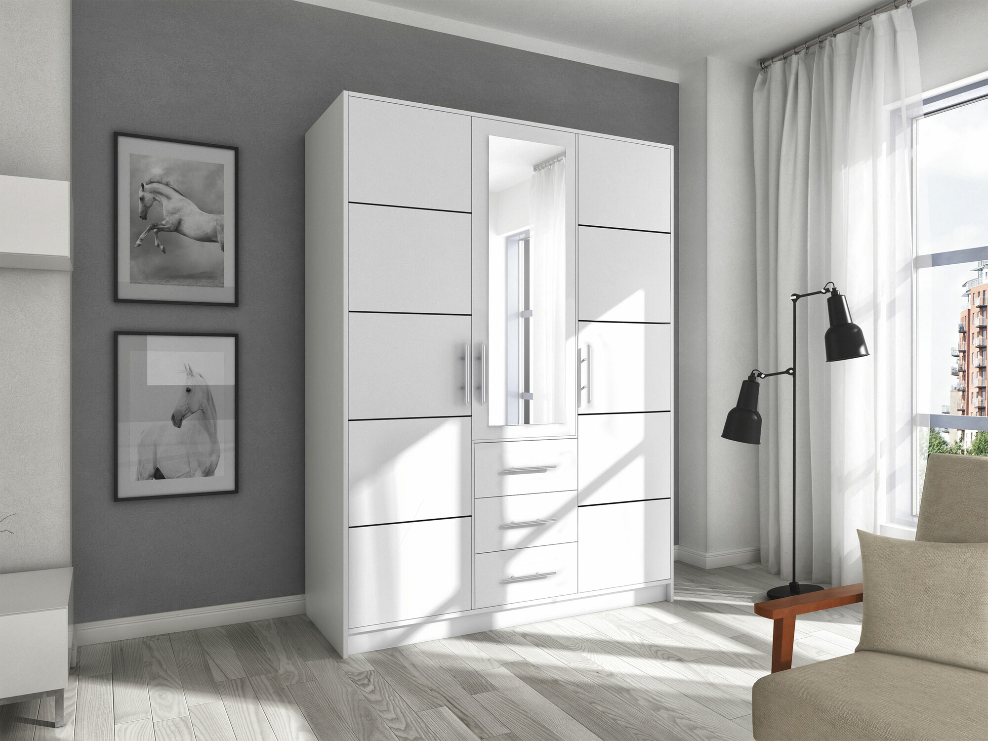 Gardróbszekrény Dortivu 148 (Fehér)