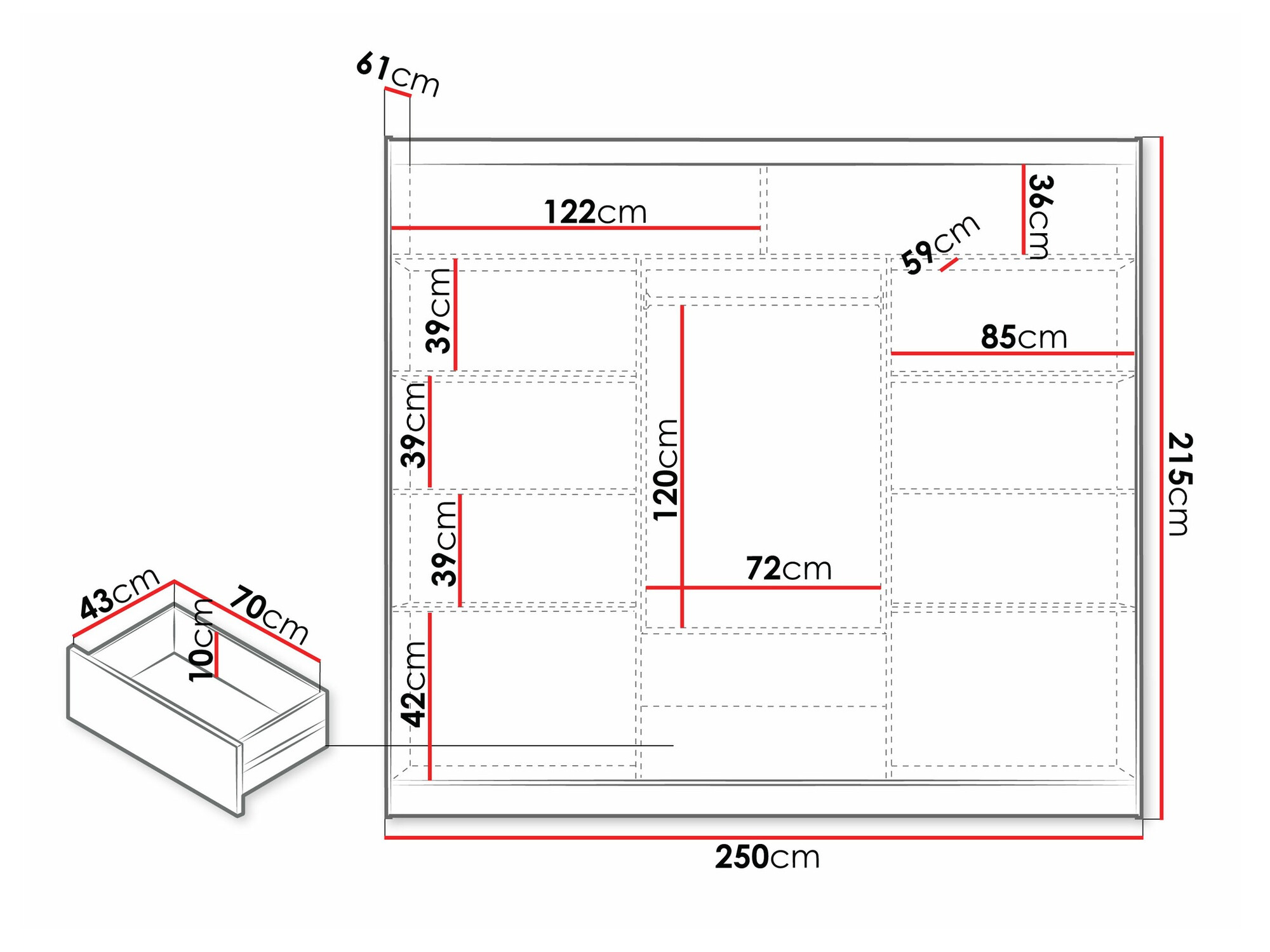 Gardróbszekrény Honolulu 233