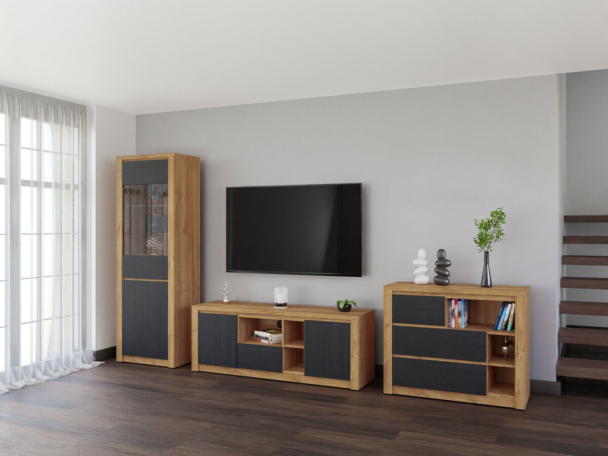 Könyvespolc Boston 638 (Tölgy + Fekete tölgy)