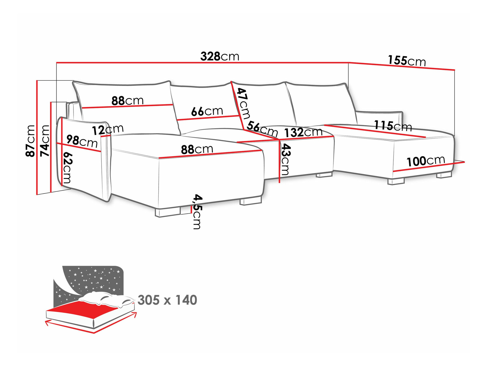 Sarokkanapé Columbus 218 (Soul 4)