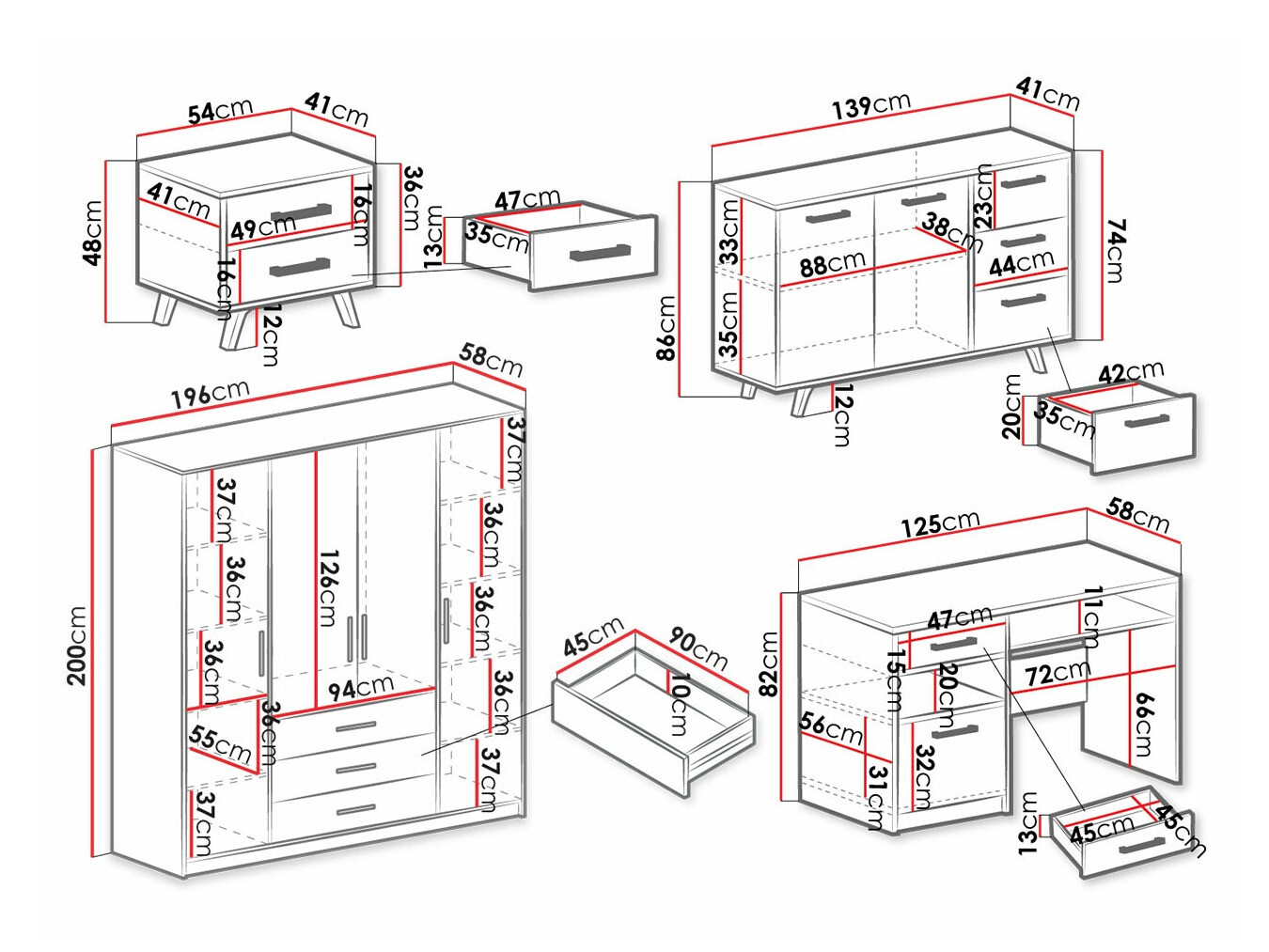 Bútorkészlet Delbalo 106 (Kék)