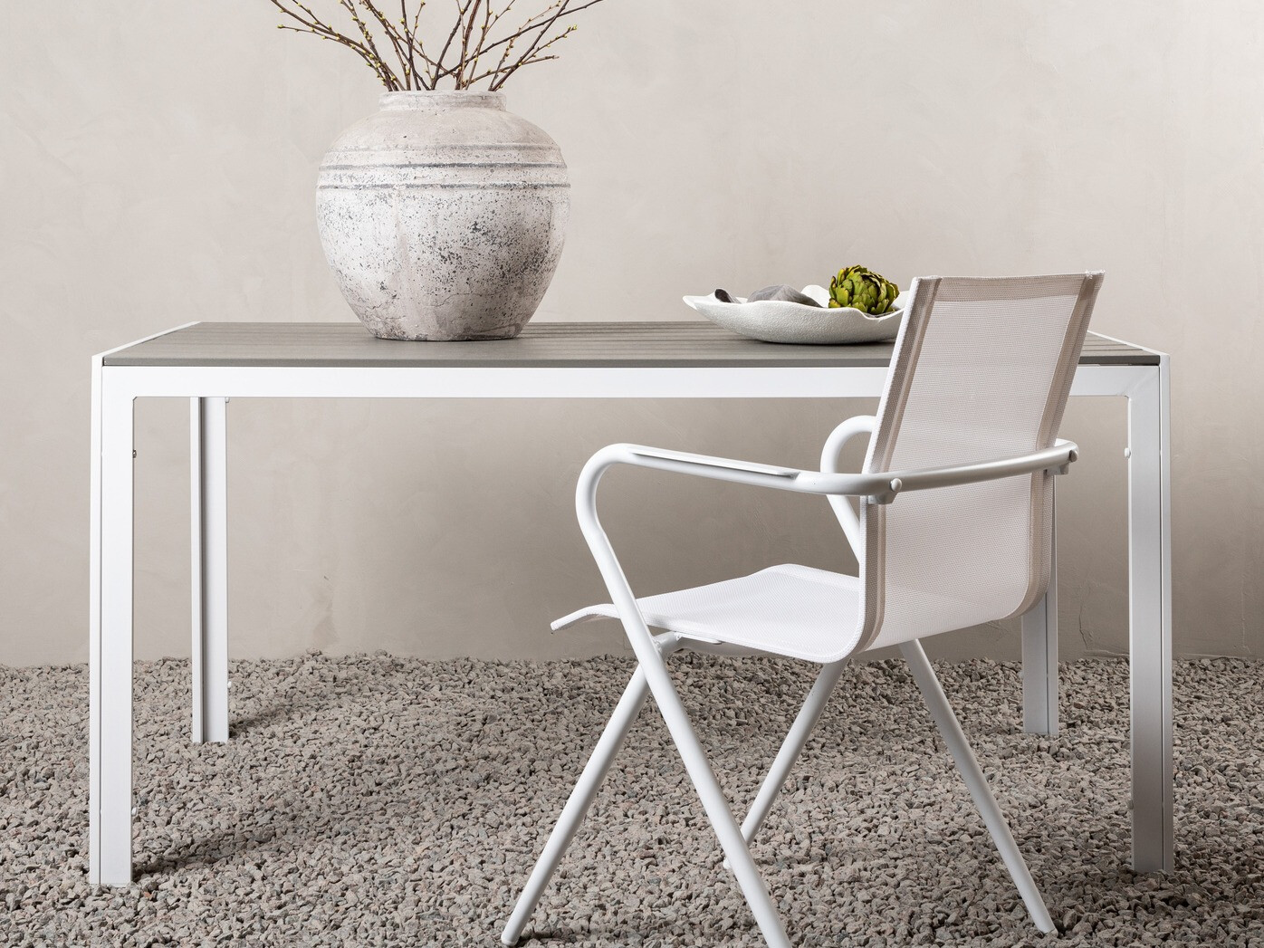 Kerti asztal Dallas 2712 (Szürke + Fehér)