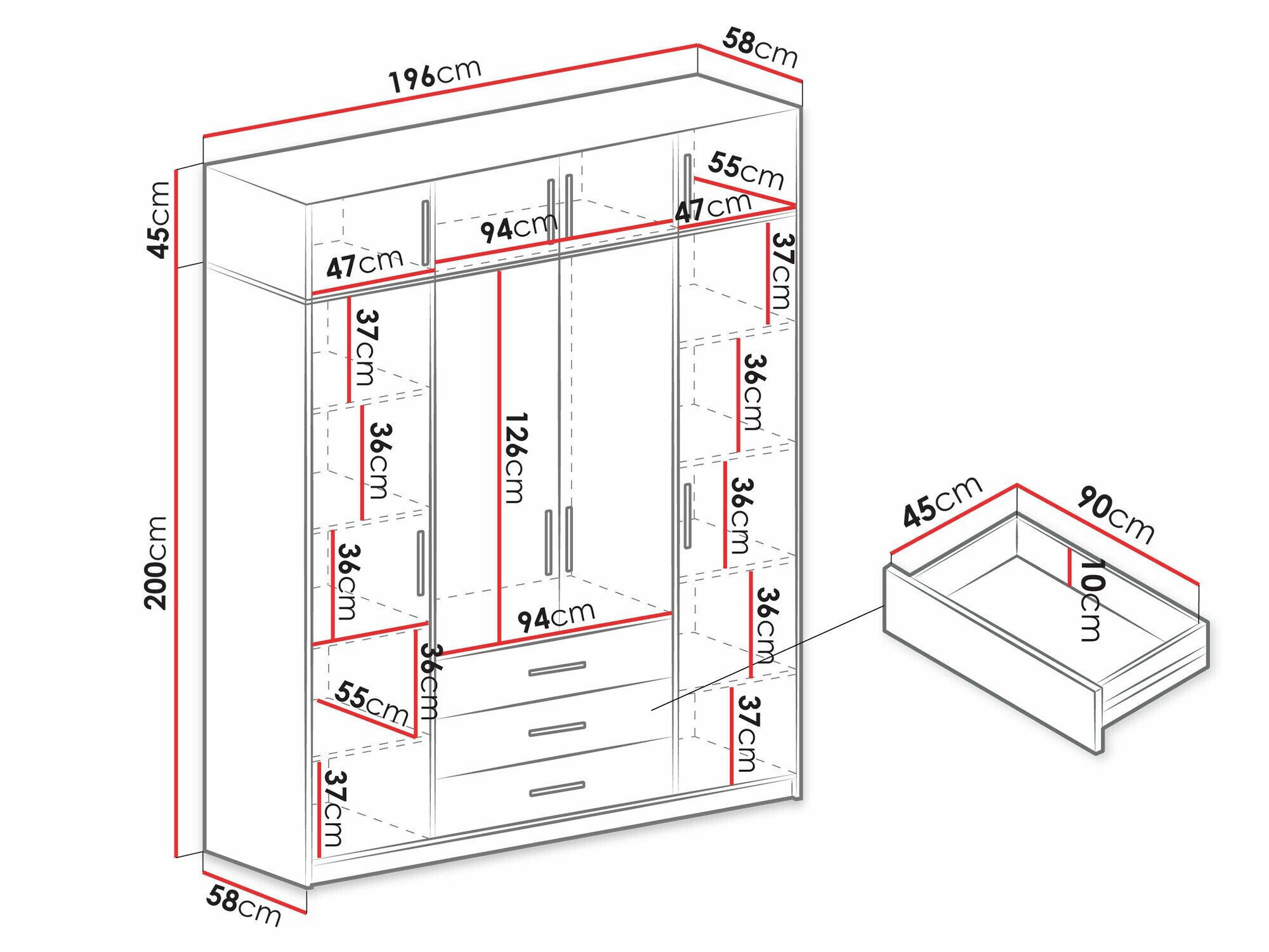 Gardróbszekrény Enolevo 108 (Wellingtoni tölgy)