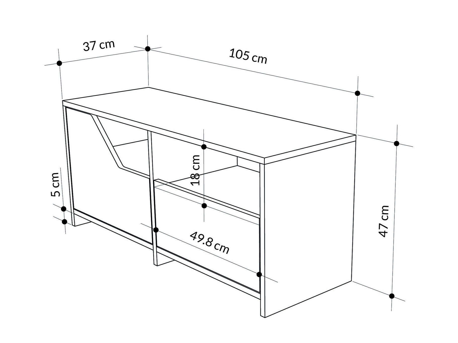 Cipőtároló Asheboro 111 (Fehér + Szürke)