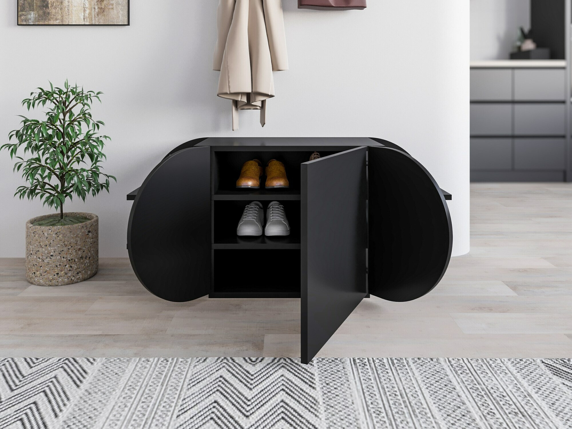 Cipőtároló Kailua 2145 (Fekete)