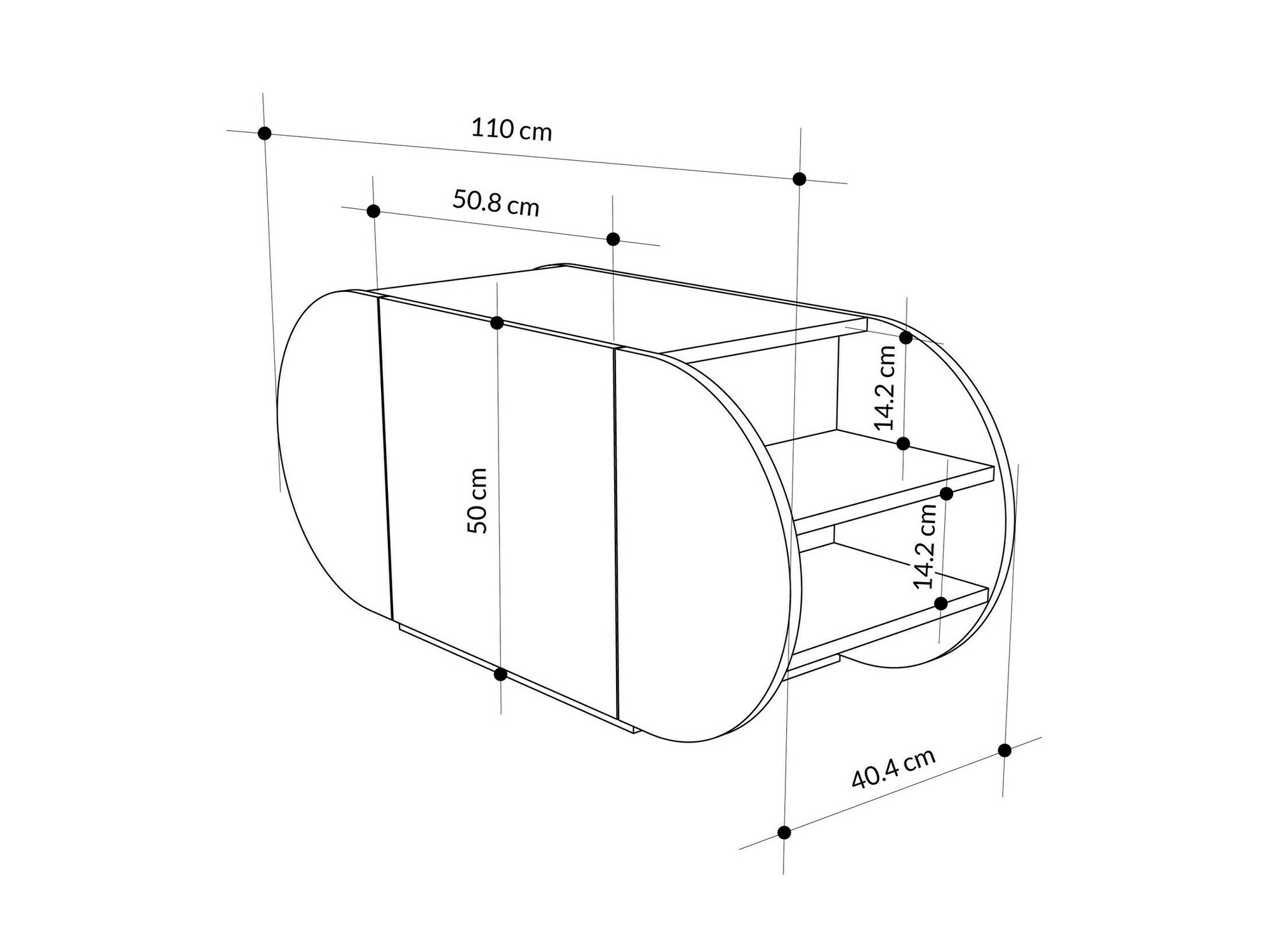 Cipőtároló Kailua 2145 (Fekete)