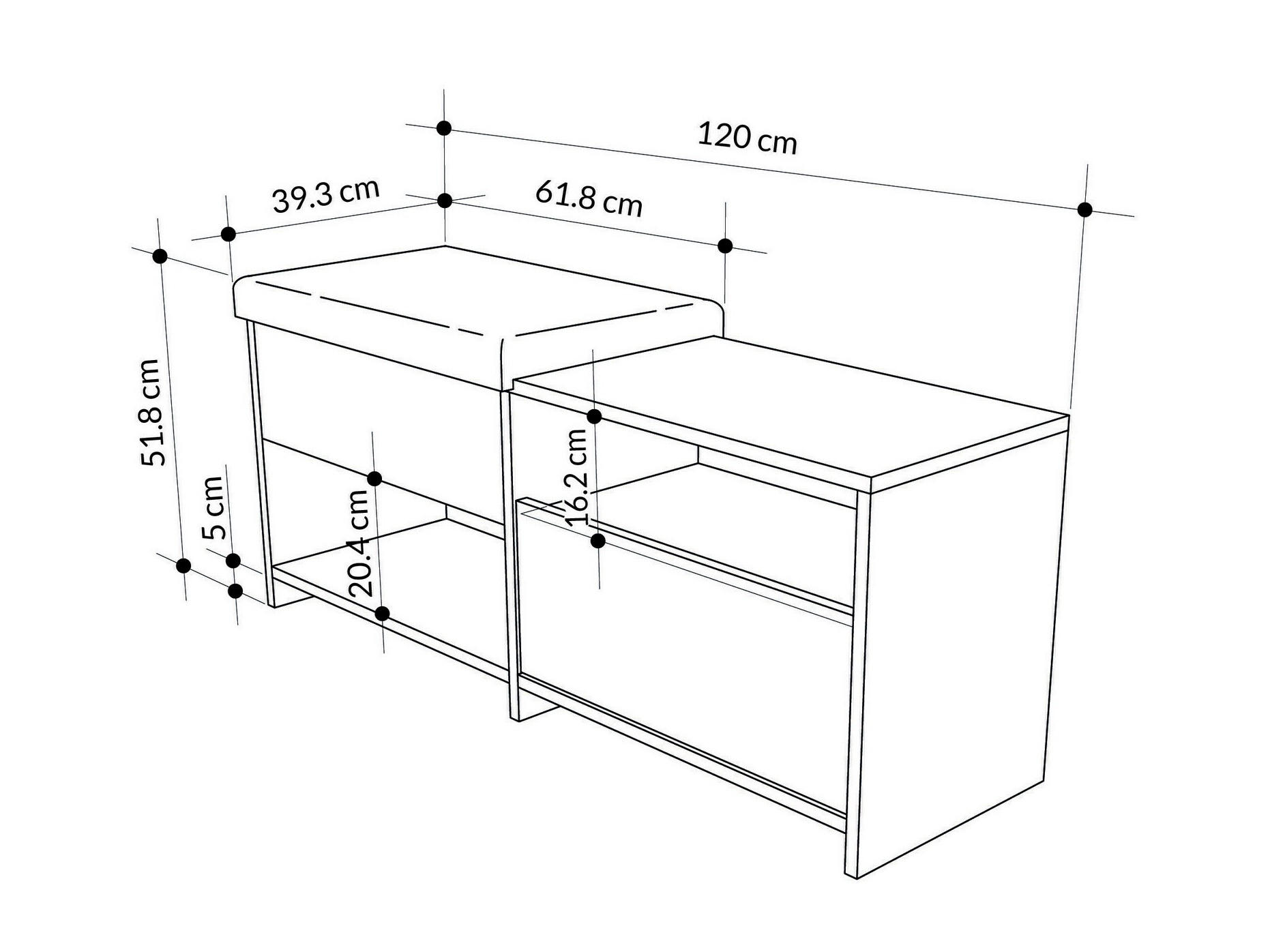 Cipőtároló Kailua 2146 (Antracit)