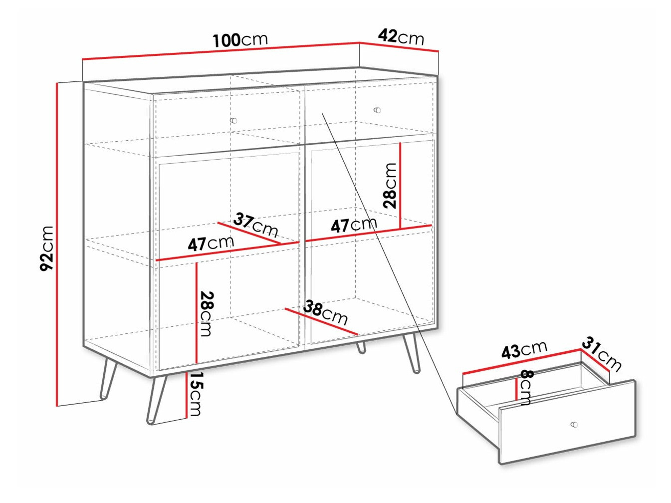 Komód Comfivo Nuromo 100 (Beige)