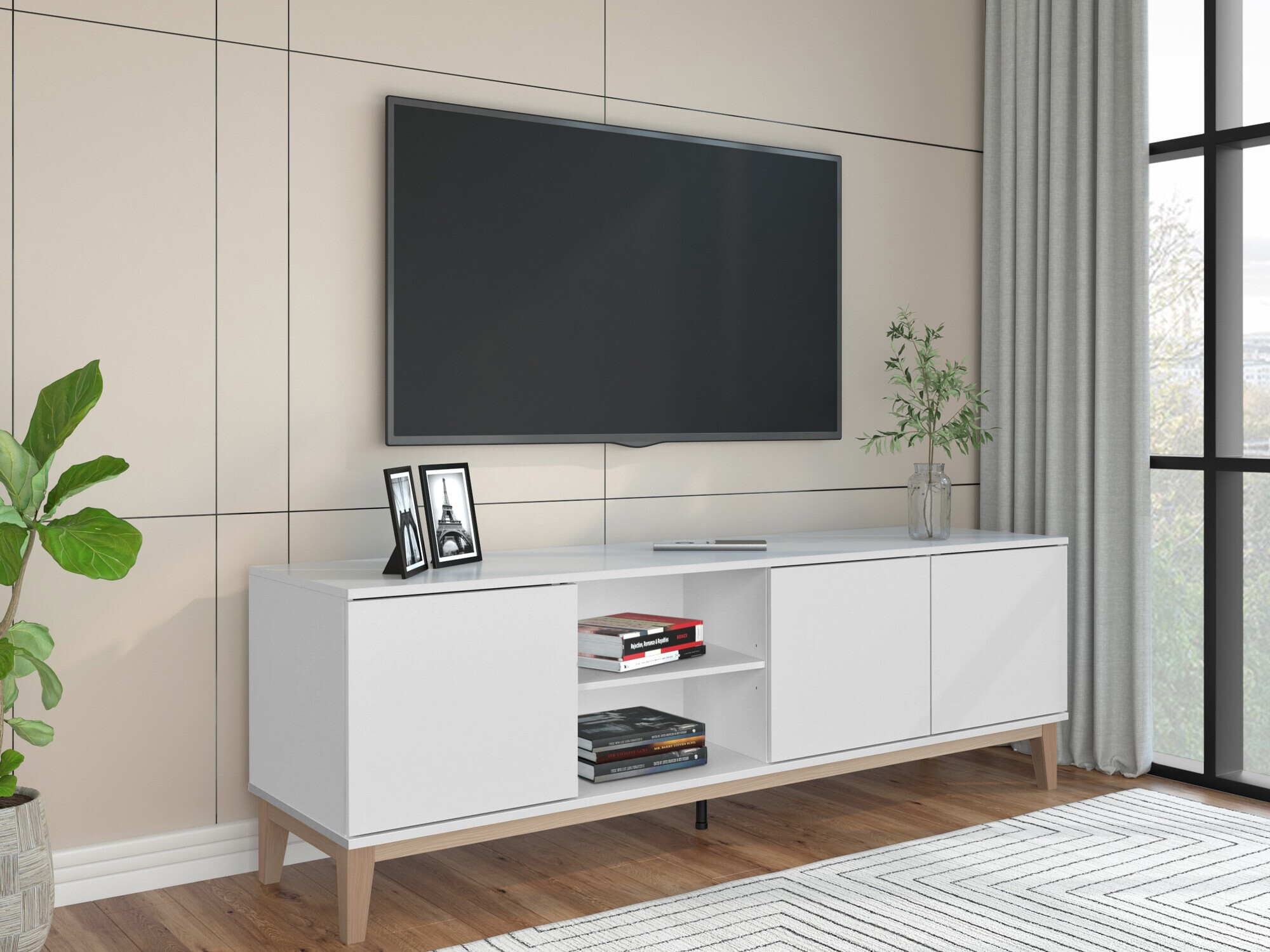 TV-állvány Felmelo 104 (Fehér)