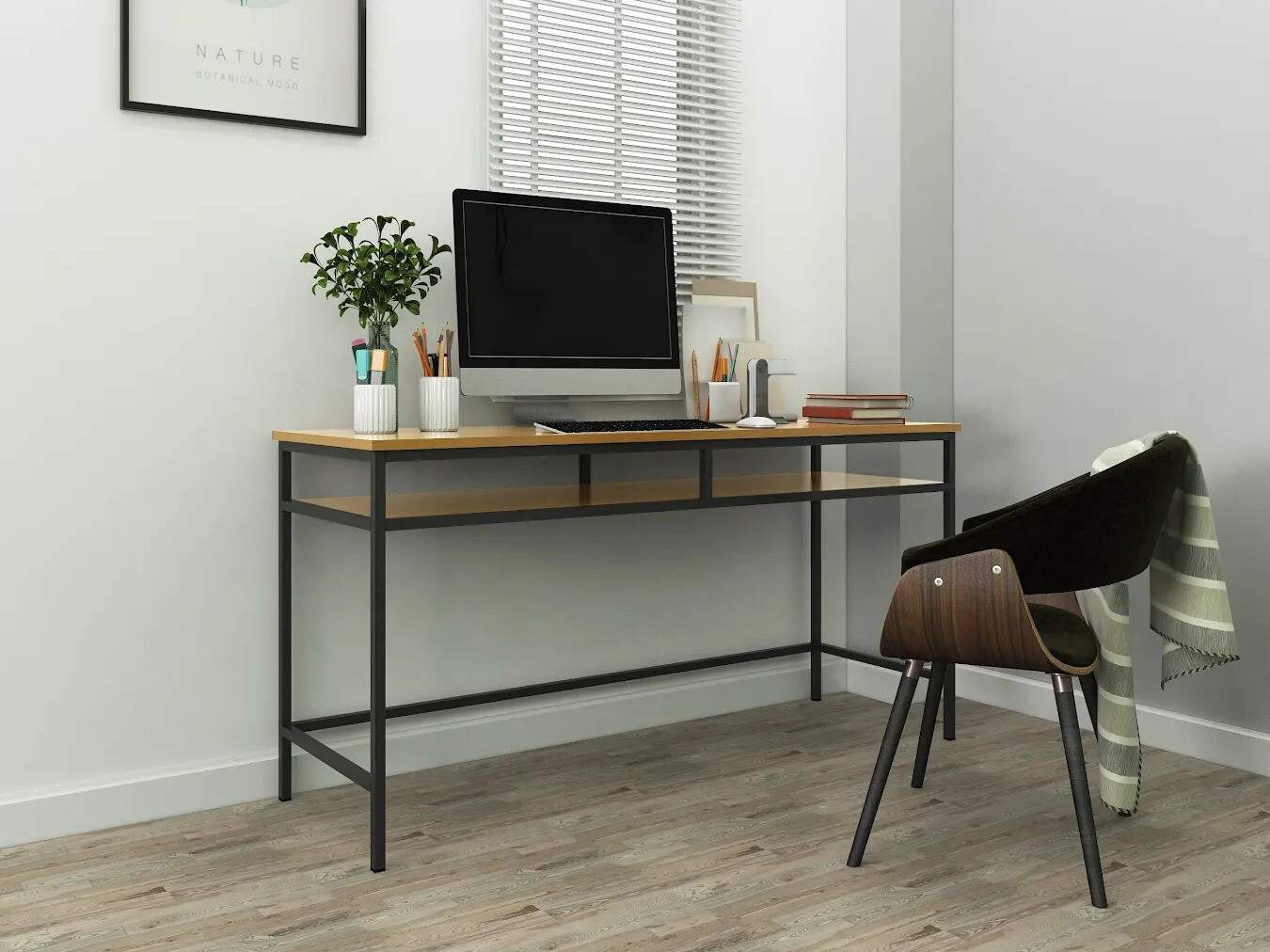 Íróasztal Merfeli 104 (Szürke + Tölgy)