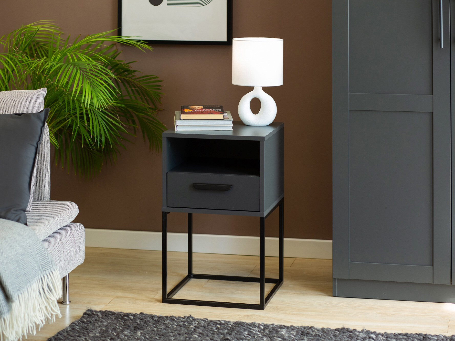 Éjjeliszekrény Bristol 193 (Antracit)