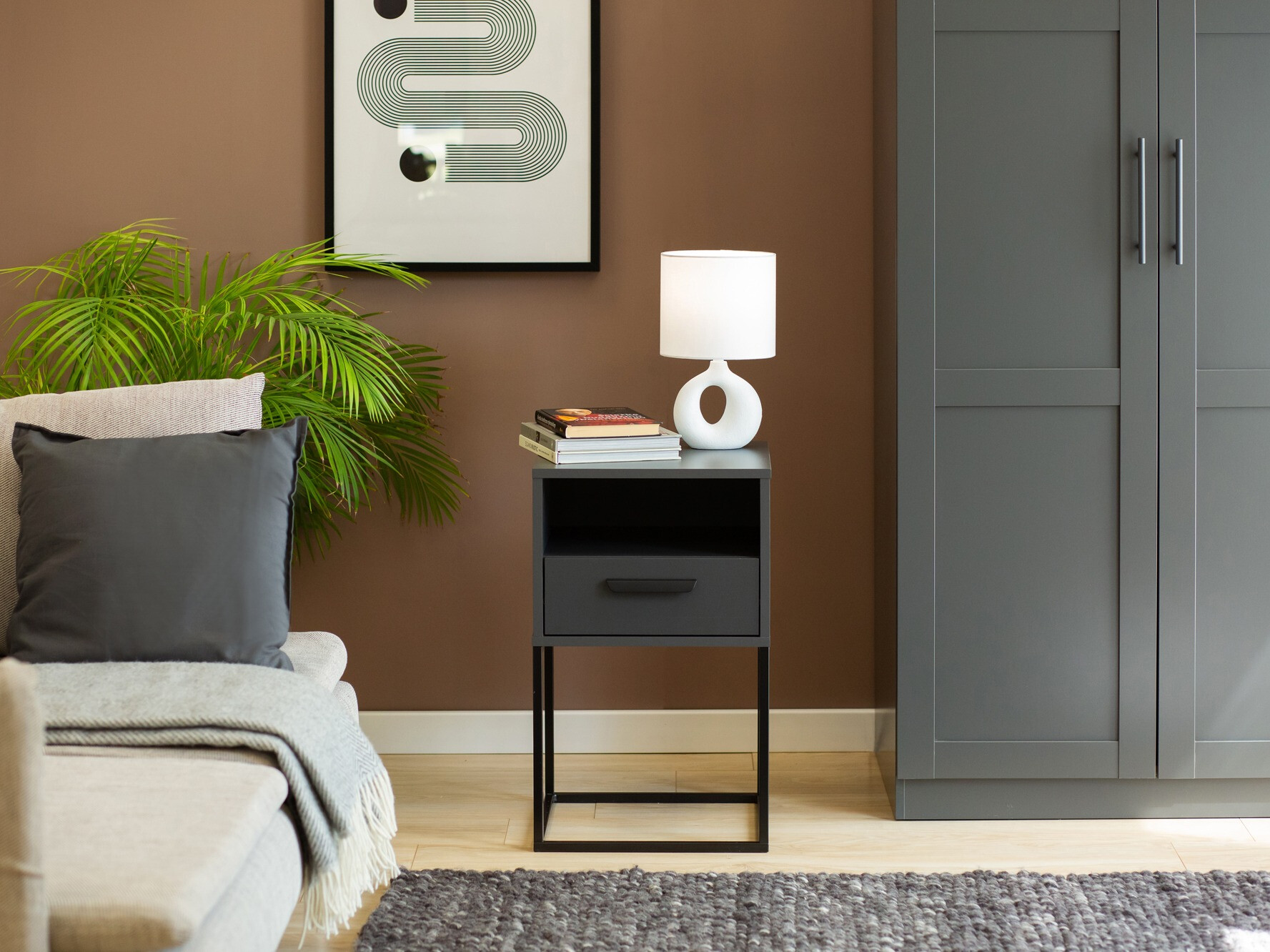 Éjjeliszekrény Bristol 193 (Antracit)