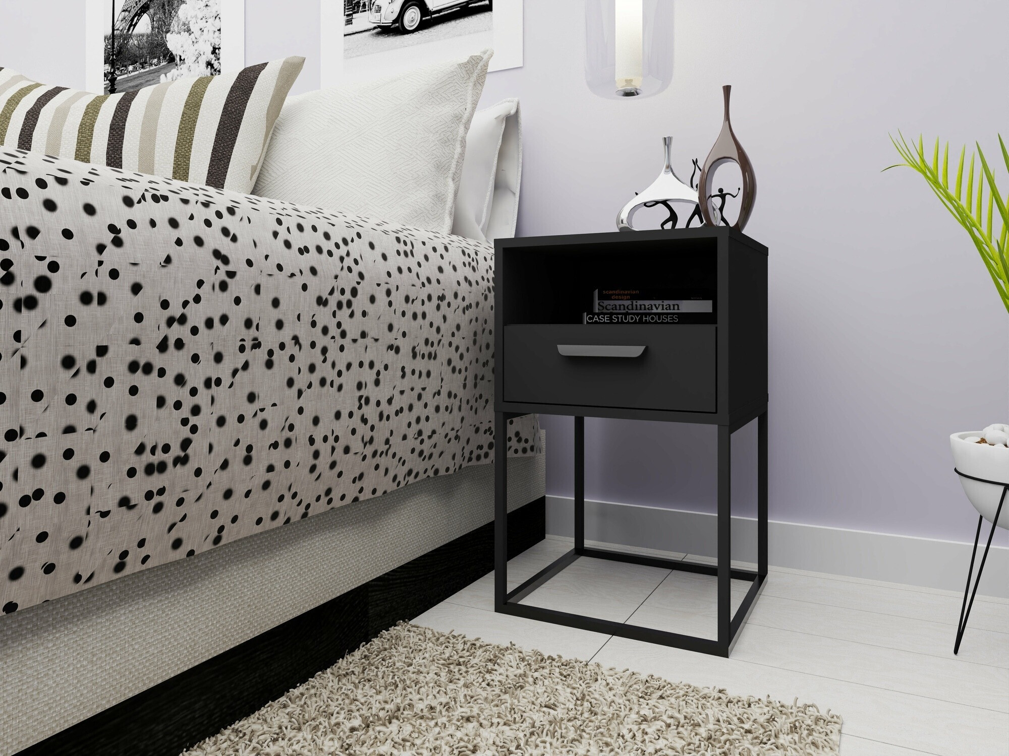 Éjjeliszekrény Bristol 193 (Antracit)