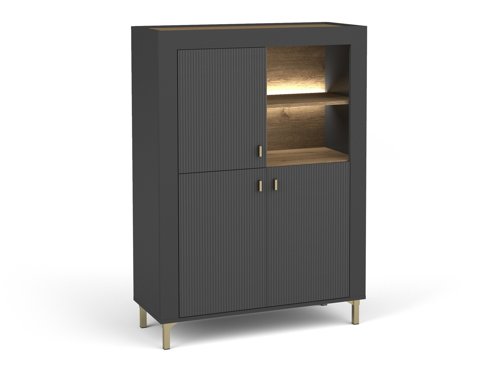 Könyvespolc Mormavu 105 (Matt fekete)