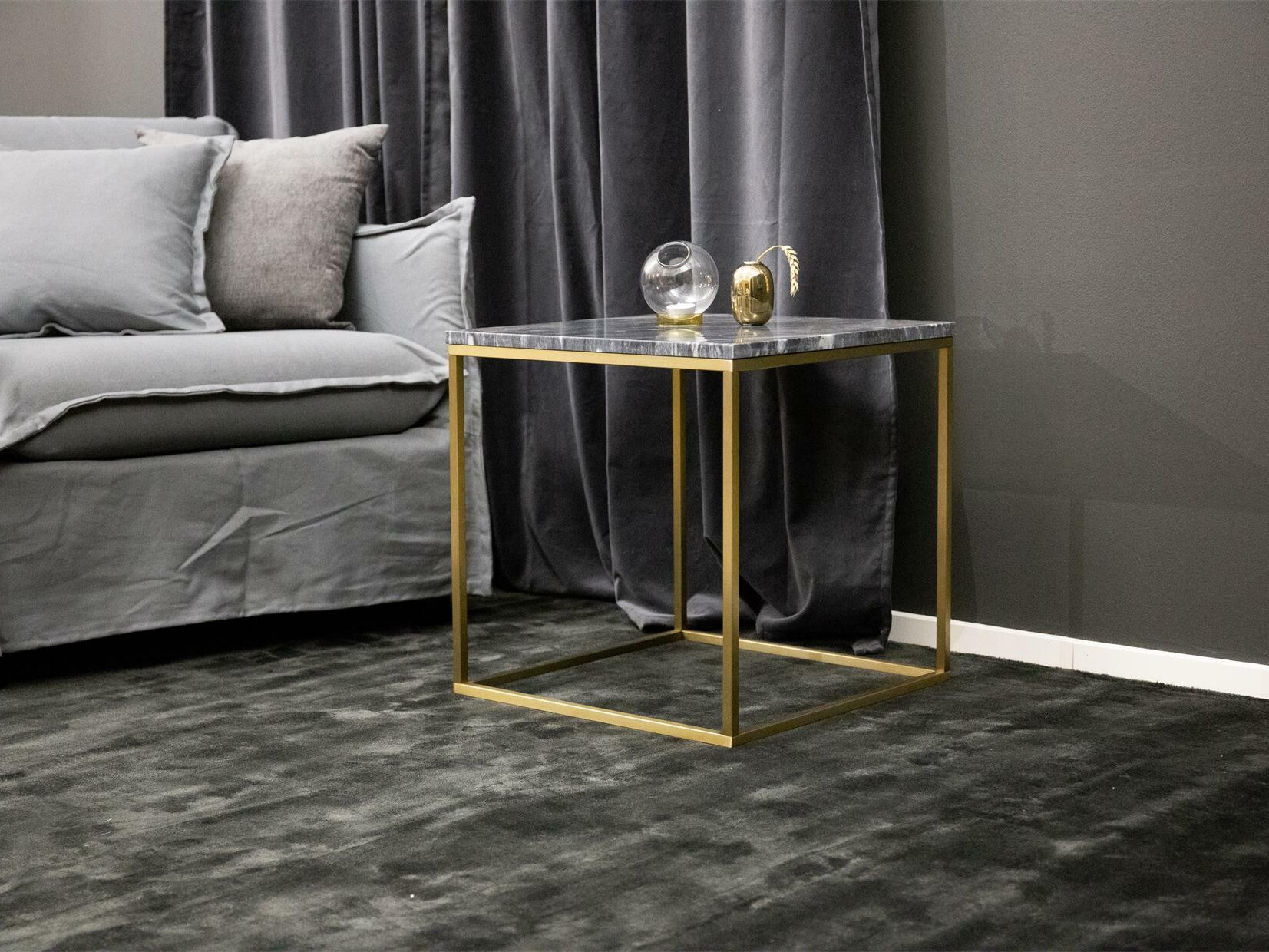 Dohányzóasztal Dallas 178 (Fekete márvány + Sárgaréz)