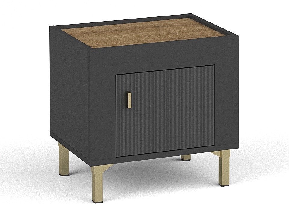 Éjjeliszekrény Mormavu 109 (Matt fekete)