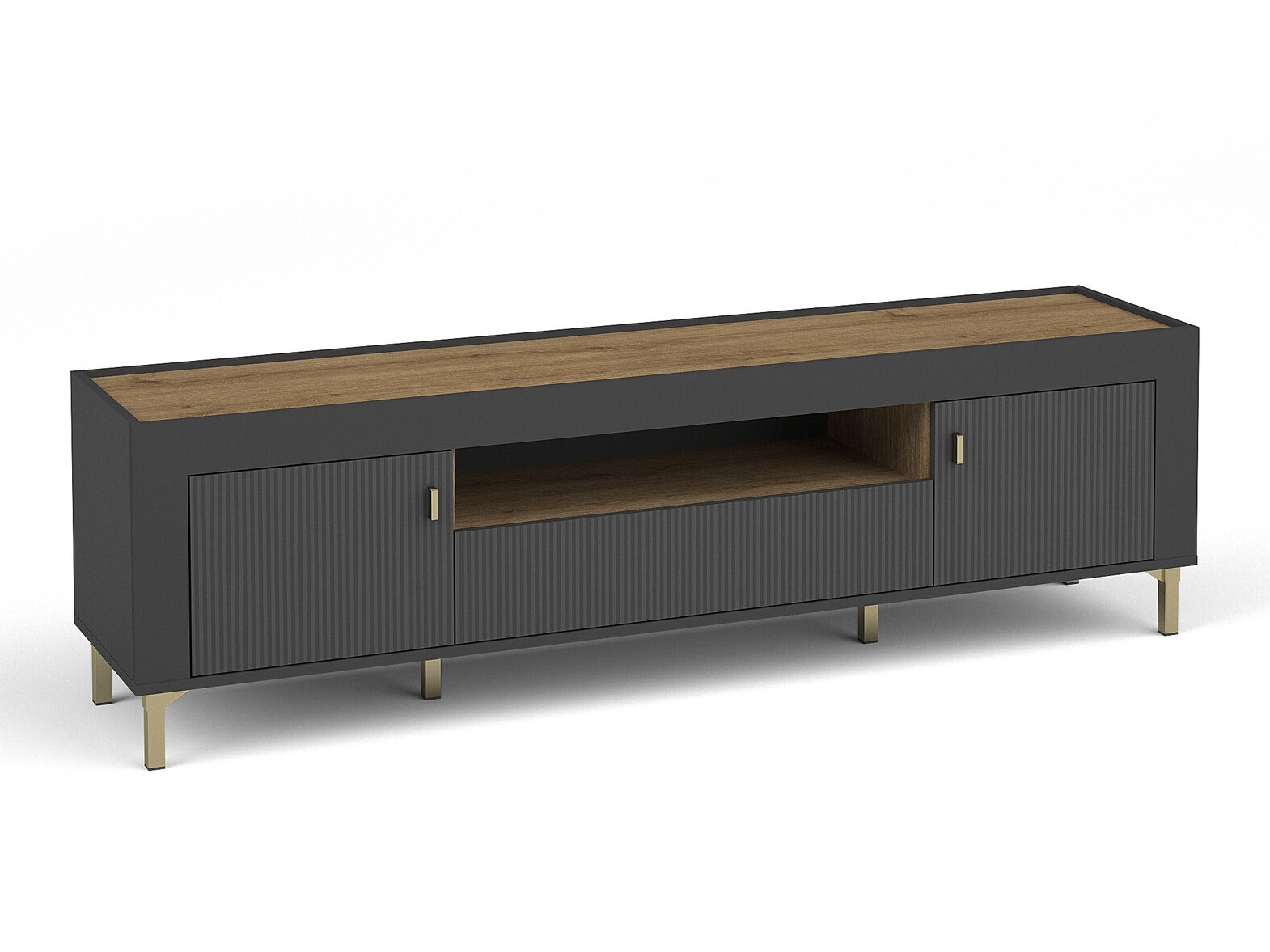 TV-állvány Mormavu 106 (Matt fekete)